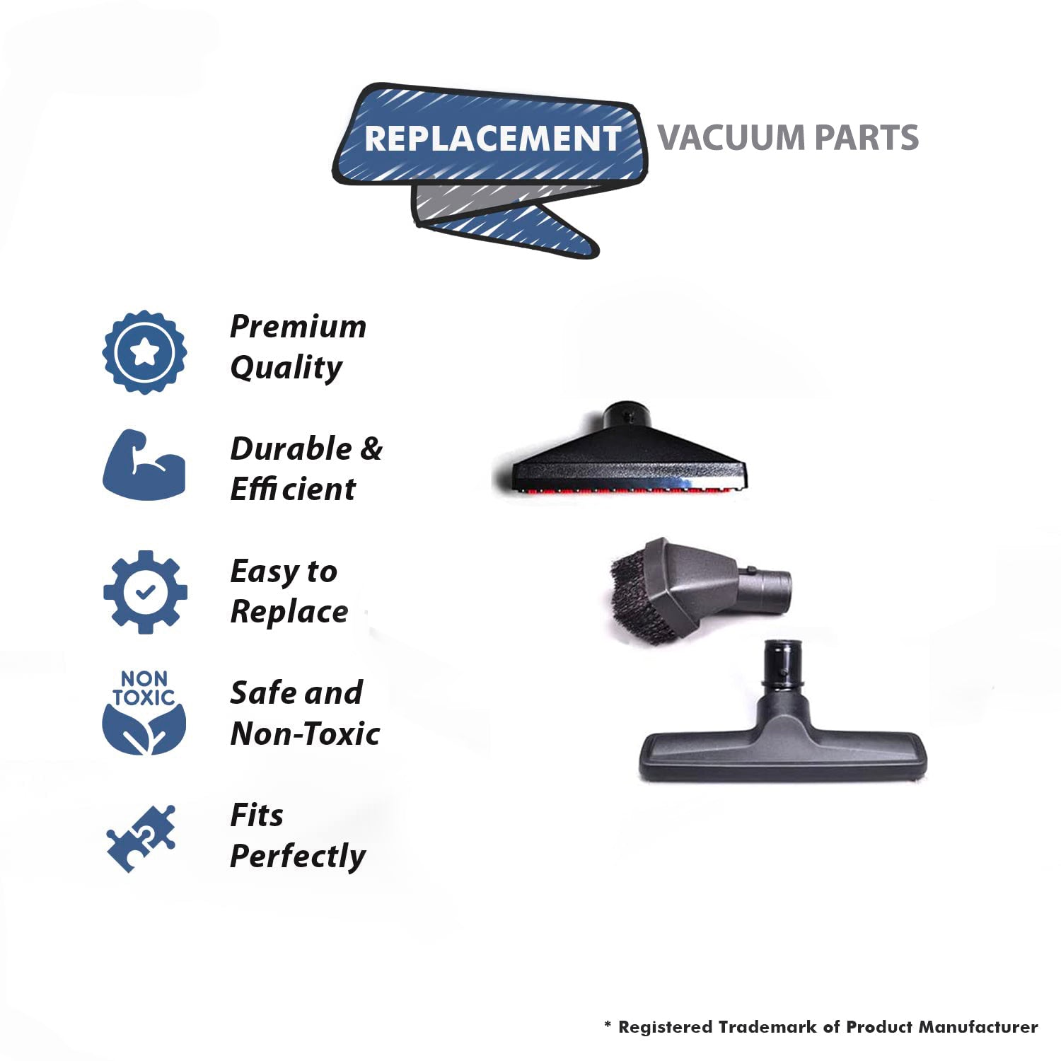 Topvacuumparts For Hoover Models C2094 1 Dust Brush, 1 Litter Picker Upholstery Tool, 1 Horse Hair Floor Brush part 40-1602-62, 40-1705-08, 40-1505-69