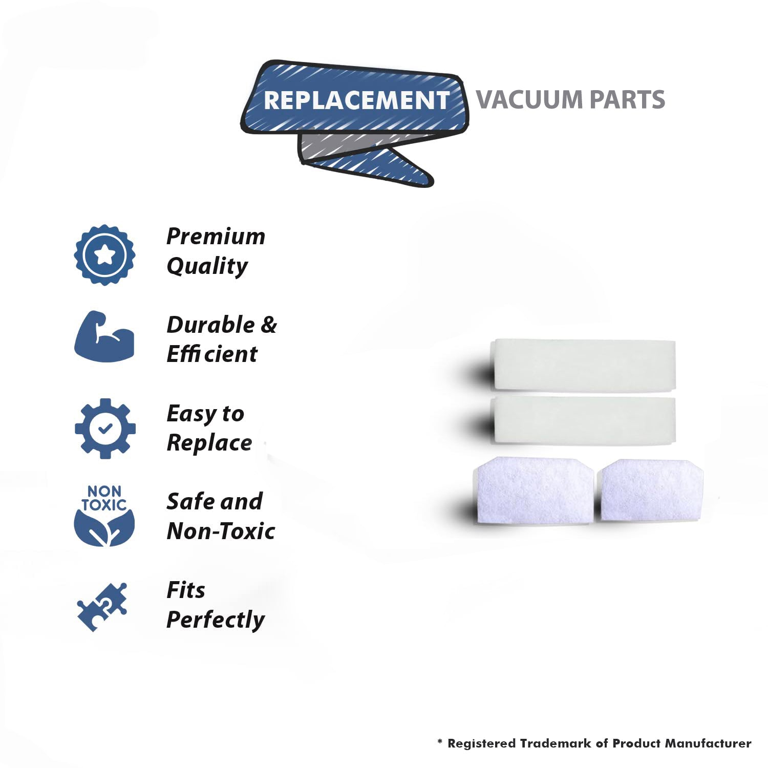Topvacuumparts Replacement For Hoover Vacuum Cleaner 2 Ootlet Exhaust Filter and 2 Inlet Secondary Filter # Part 902417001, 902418001