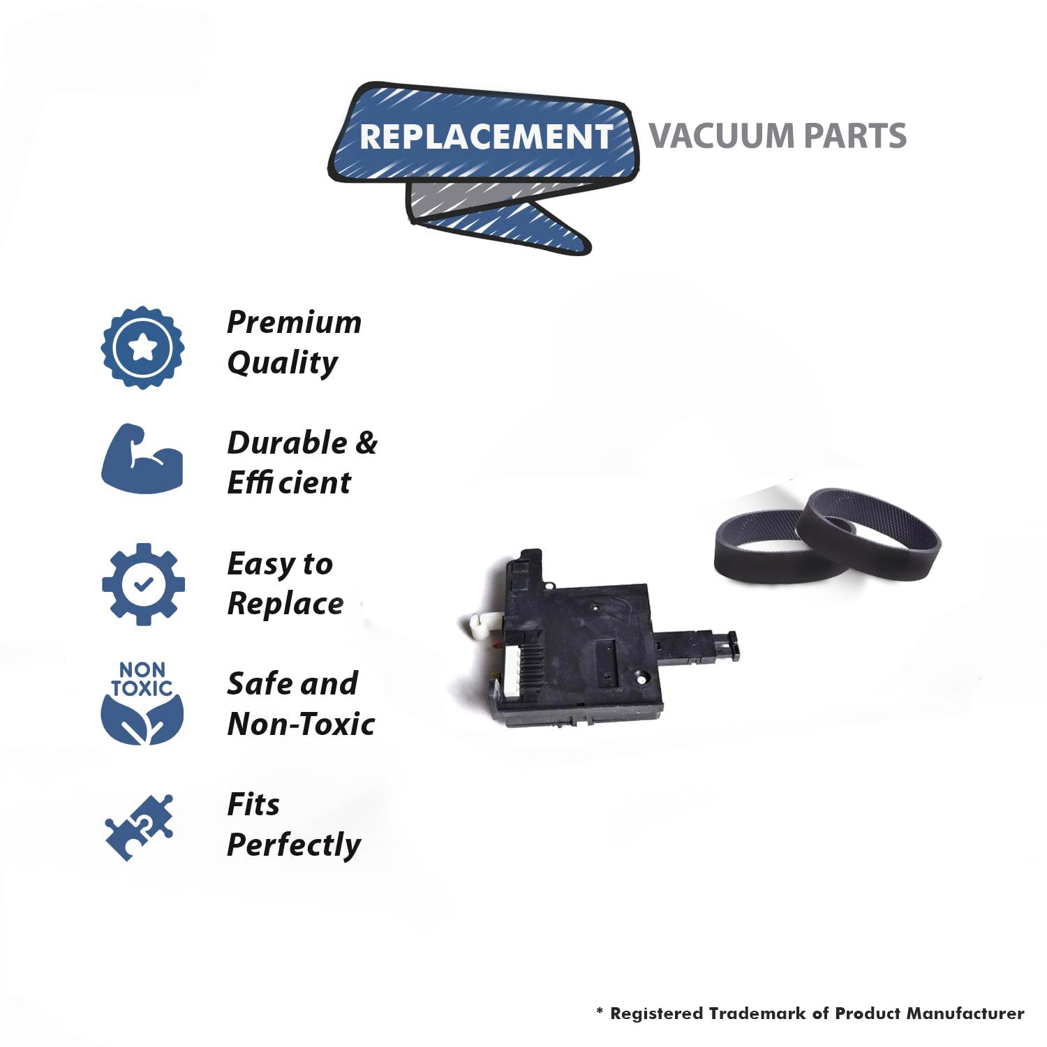Topvacuumparts Replacement For Kirby Vacuum Cleaner  1 Power Switch with  2 Belts For G3, G4, G5, G6, Ultimate G # 110590, 301291S