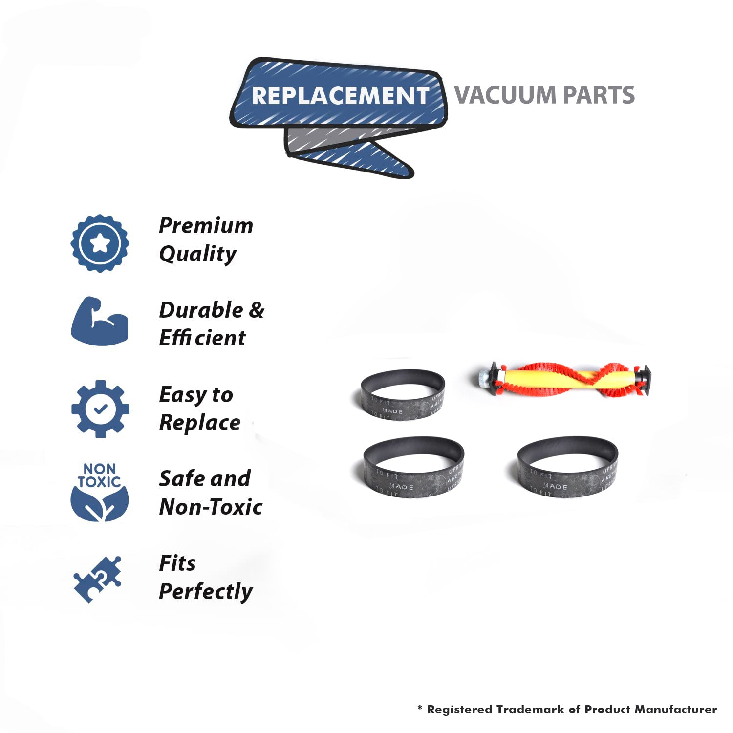 Topvacuumparts Replacement For Oreck 2000, 3000, 8000 and 9000 series 1 Brushroller With 3 Belt Compare to Part OR201, 17390