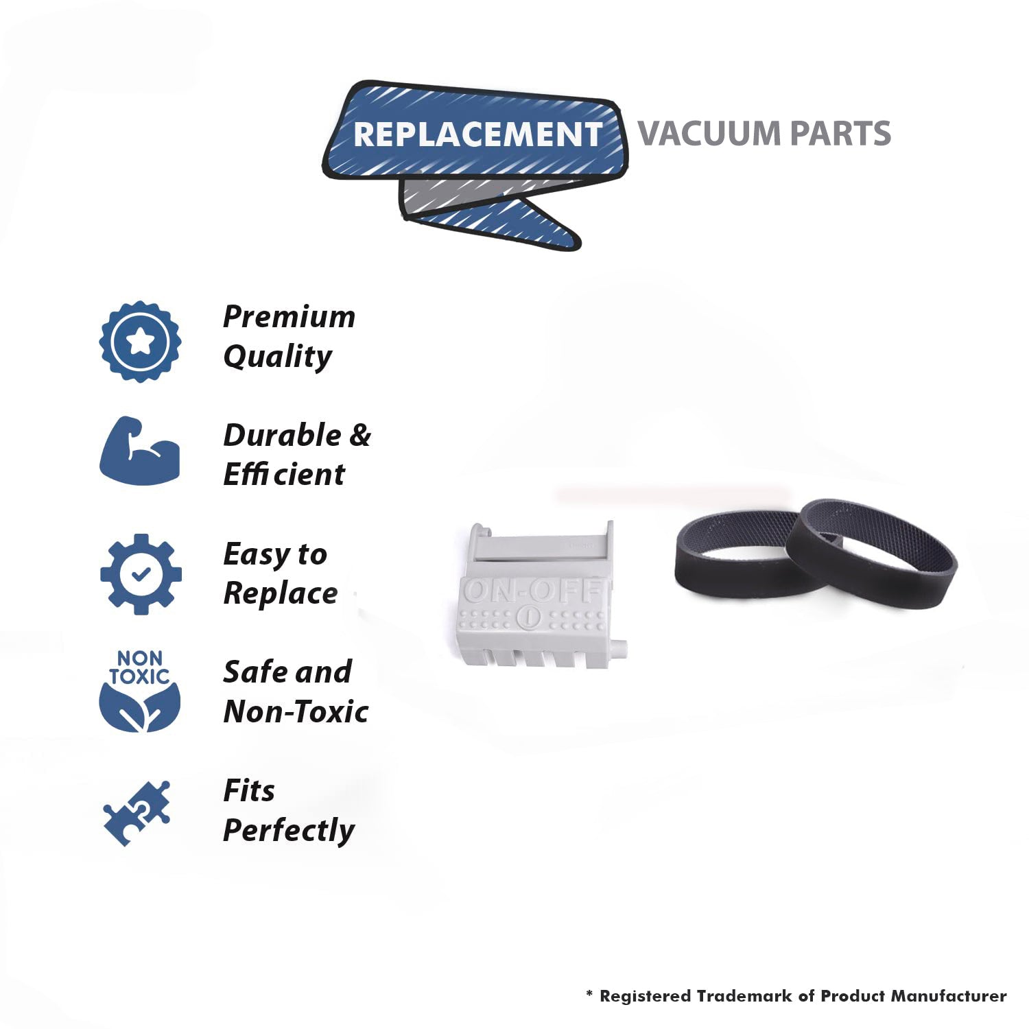 Topvacuumparts Replacement For Kirby G3 Powder Gray Foot Pedal with 2 Belt Compare to Part 110389, 301289S