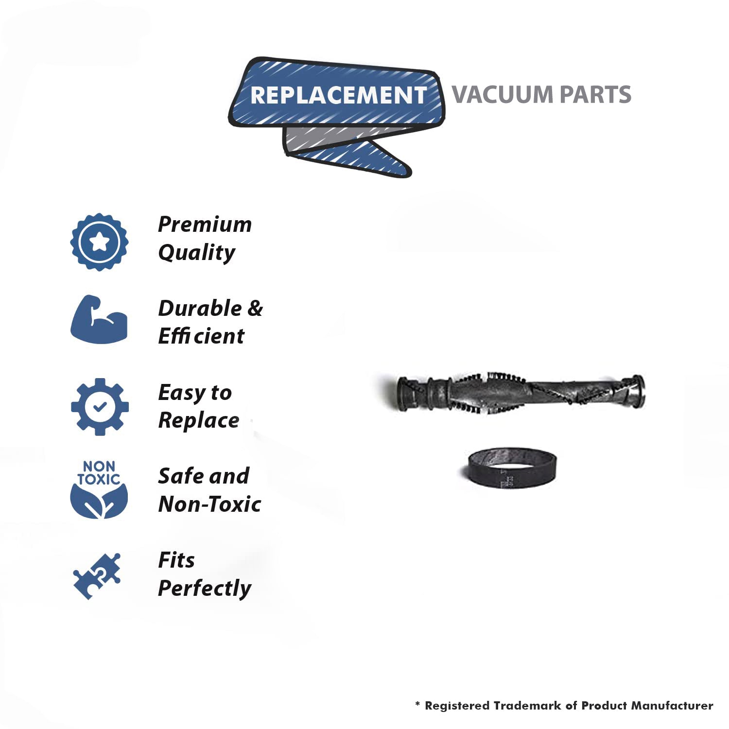 Topvacuumparts Replacement For Nutone CT700, CT 700 Vacuum Cleaner Brush Roller with 1 Flat Belt Compare to Part 9233, S09234
