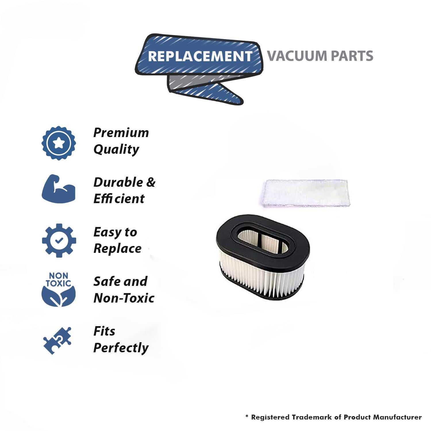 Topvacuumparts Replacement For Hoover Models U5167900 Vacuum Cleaner 1 Hepa Filter & 1 Exhaust Filter # Compare to Part 38-2307-04, 440012594