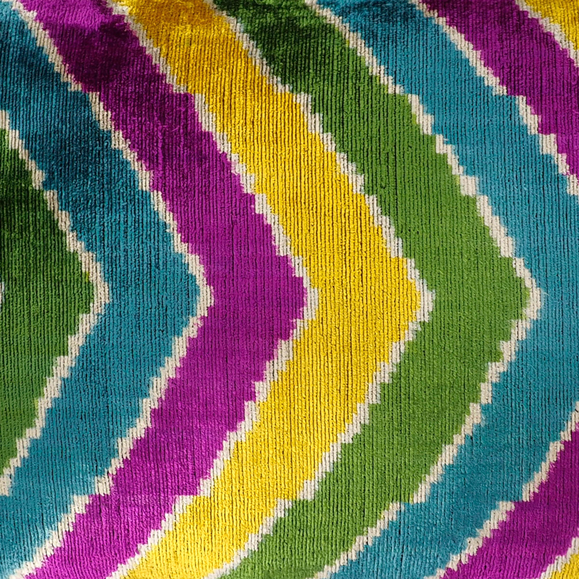 Copacabana Silk Velvet Ikat Throw Pillow Cover 16 X 24