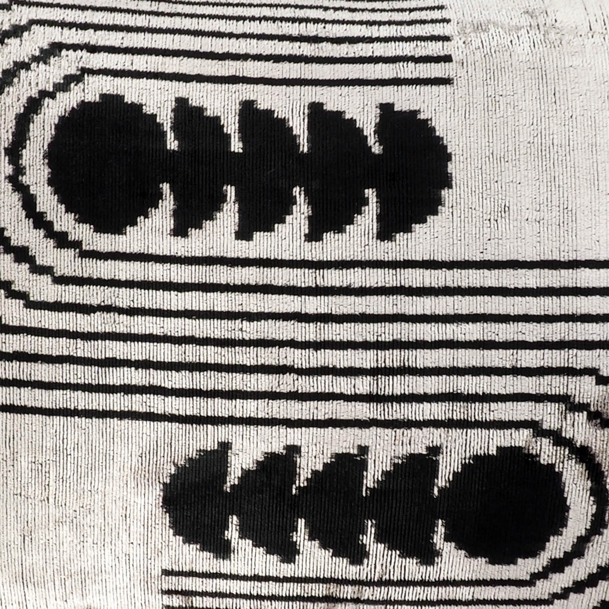 Art Deco Silk Velvet Ikat Throw Pillow Cover, 16 x 24