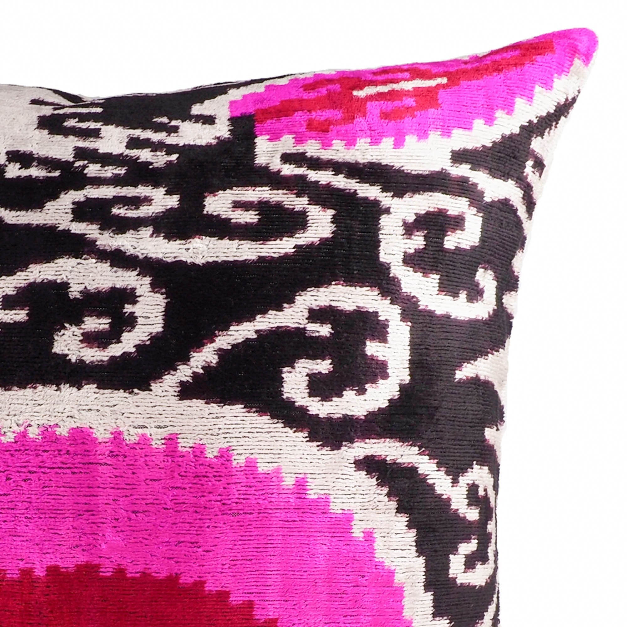 Dogon Silk Velvet Ikat Throw Pillow Cover, 20 x 20