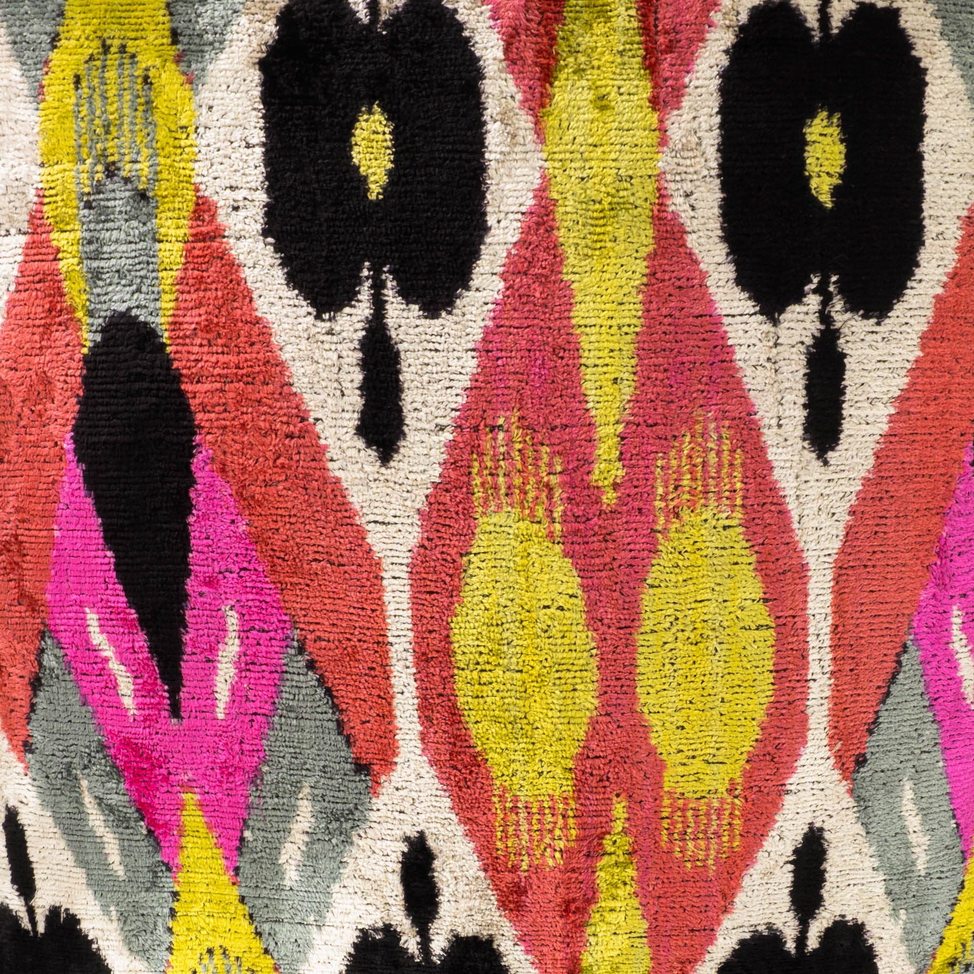 Euphora Silk Velvet Ikat Pillow Cover, 24 x 24