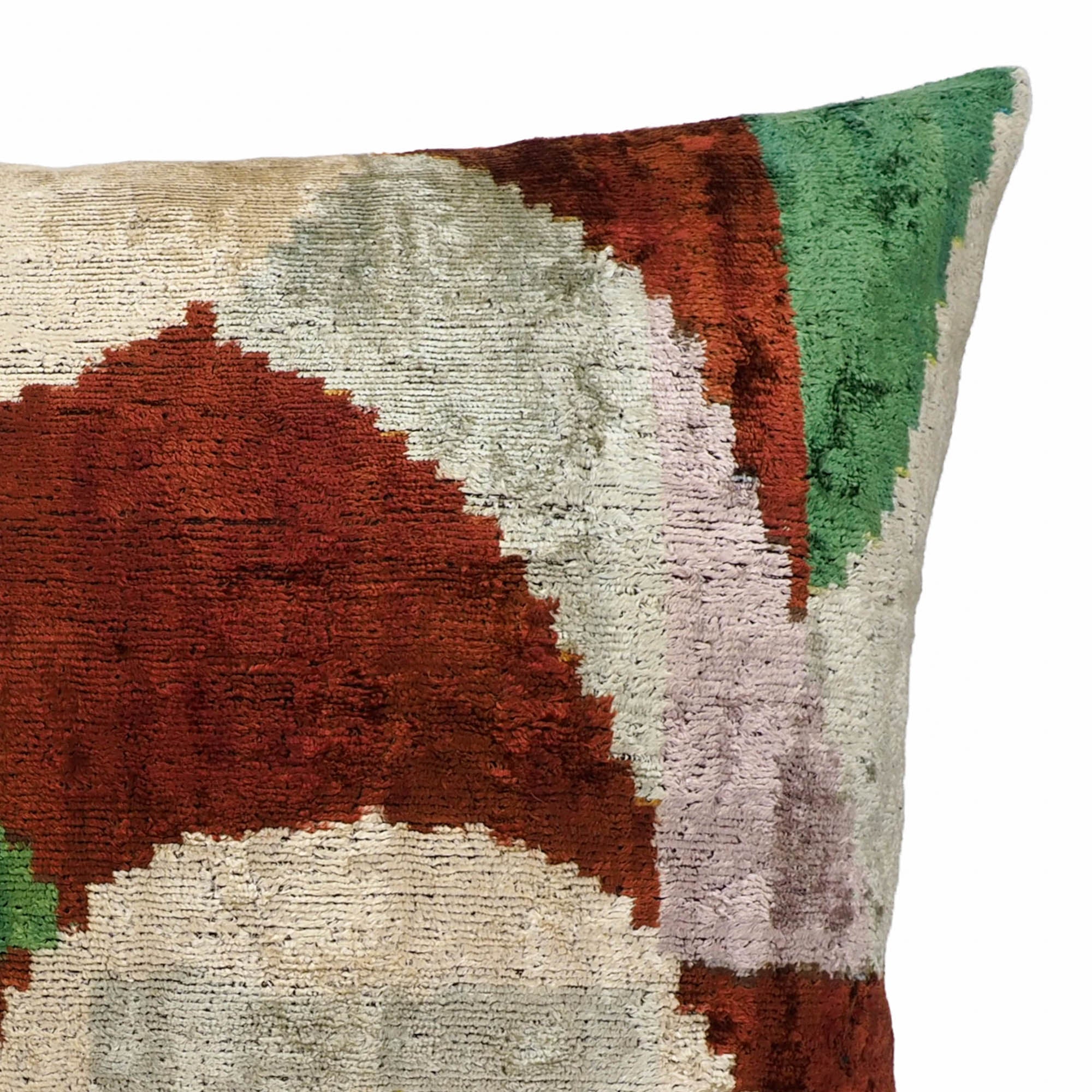 Everglades Silk Velvet Ikat Throw Pillow Cover, 20 x 20