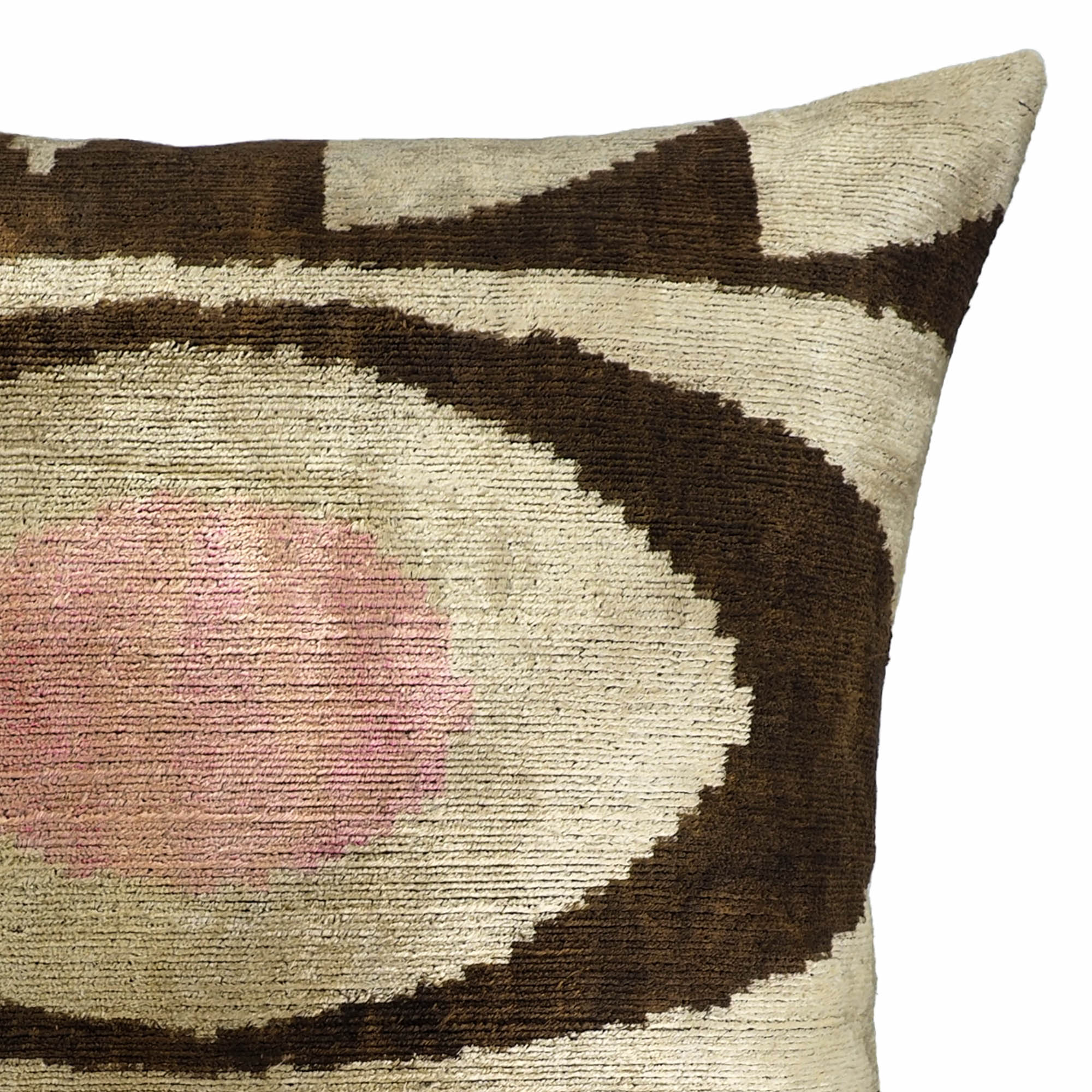 Eye of Ra 2 Silk Velvet Ikat Throw Pillow Cover, 24 x 24