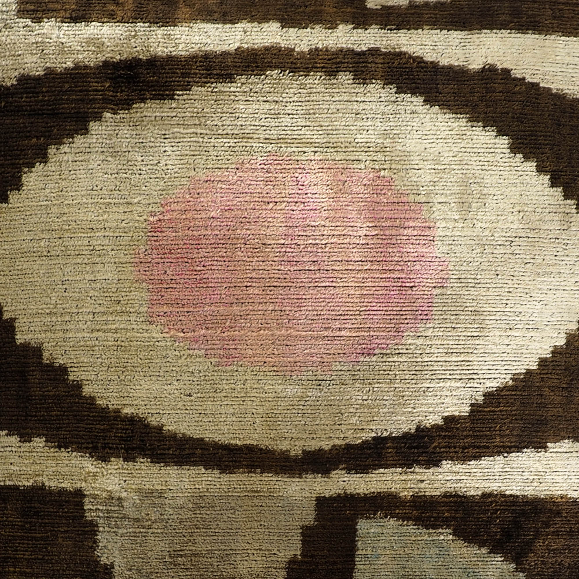 Eye of Ra 2 Silk Velvet Ikat Throw Pillow Cover, 24 x 24