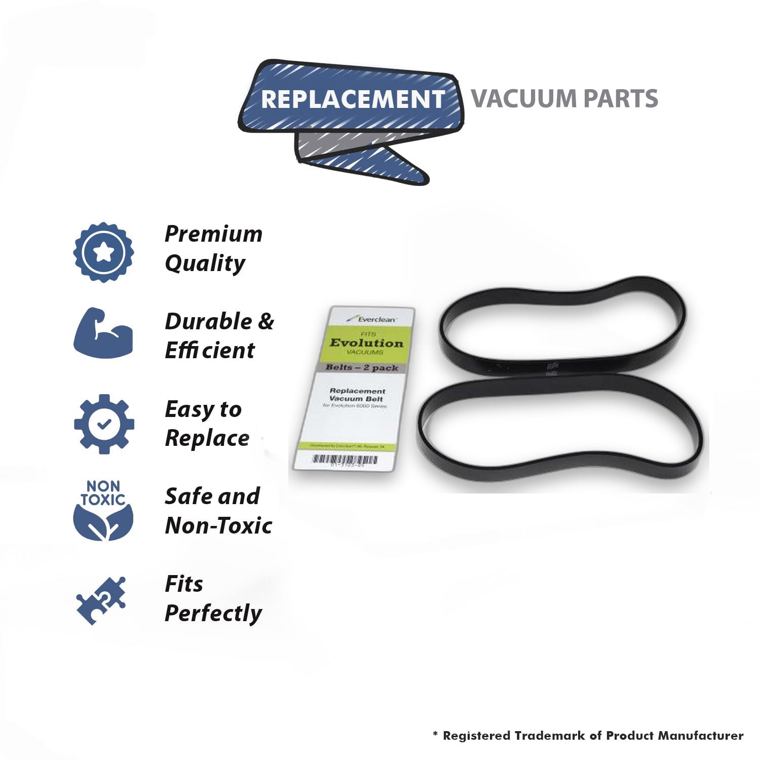 Topvacuumparts Replacement Part for Evolution-bernina, 6000 Upright Vaccum 4 Flat Belts # Compare to Part 01-3103-05