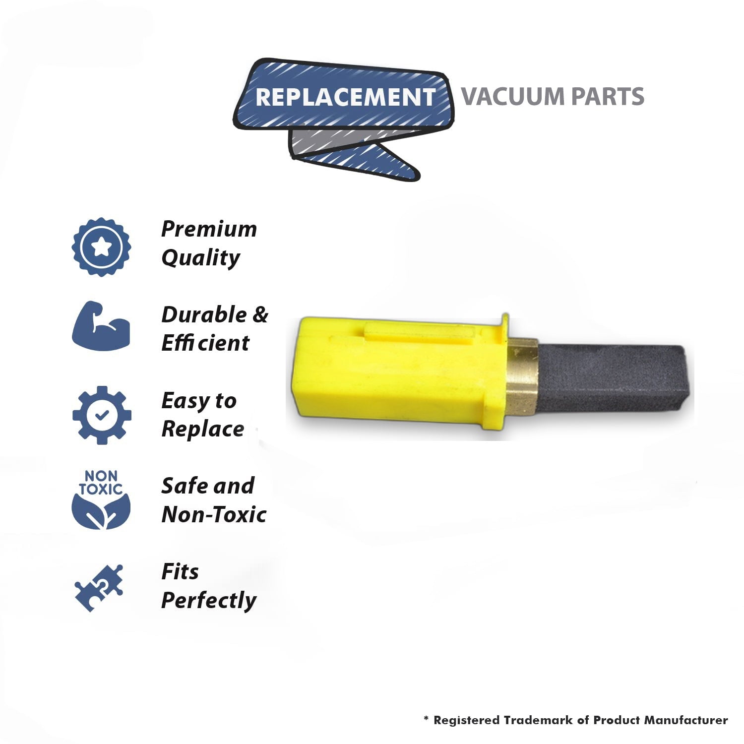 Topvacuumparts Replacement Part For Ametek Vacuum Cleaner Yellow Winged Rapid Groom 21217H Carbon Brush # compare to part 33392-9
