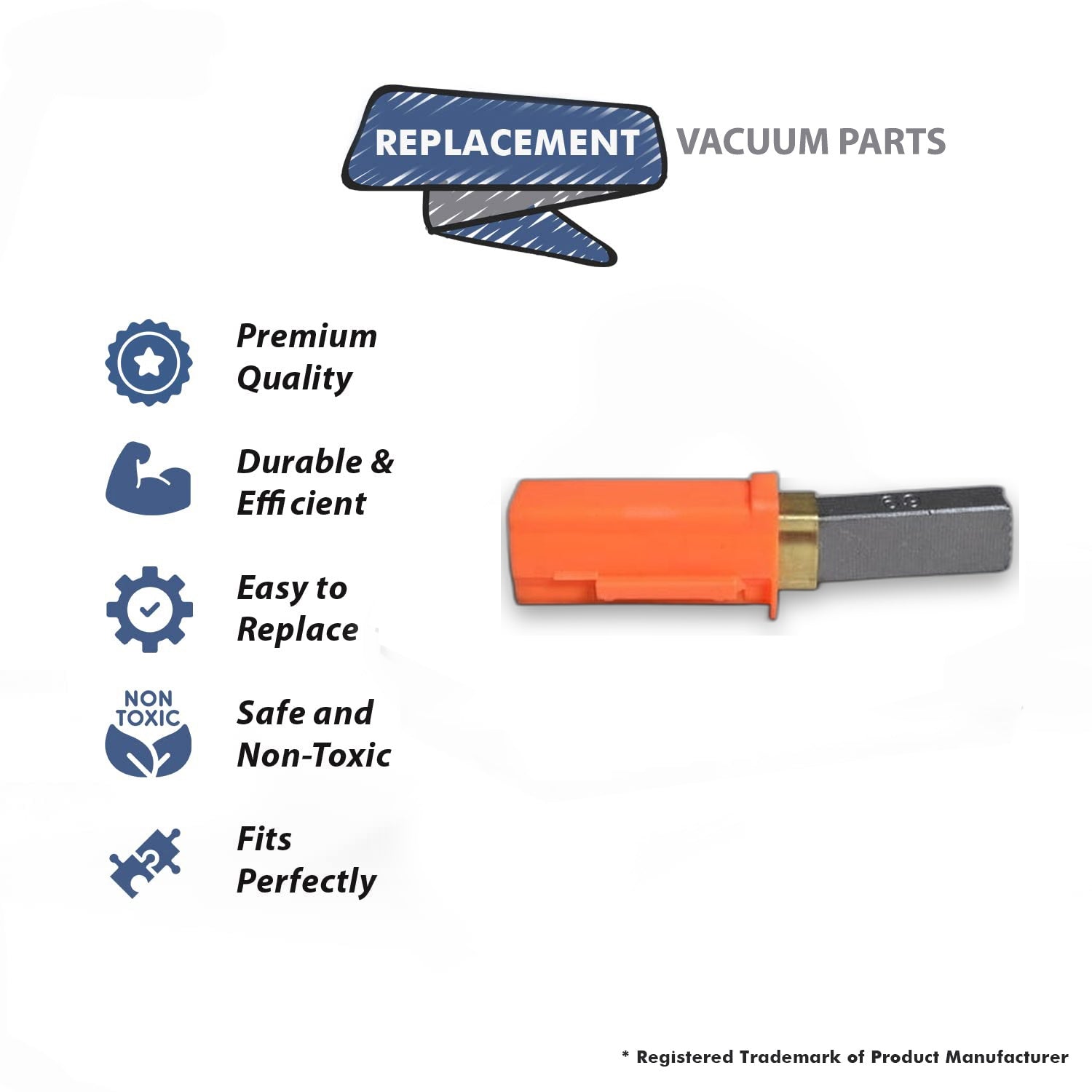 Topvacuumparts Replacement Part For Ametek 115-923 Vacuum Cleaner Orange Holder Lamb Carbon Brush # compare to part 33392-17