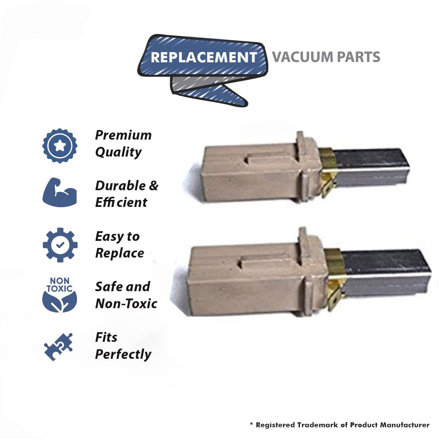Topvacuumparts Replacement Part For Ametek Vacuum Cleaner 117500-12 Motor Carbon Brush 2PK # 833450-57