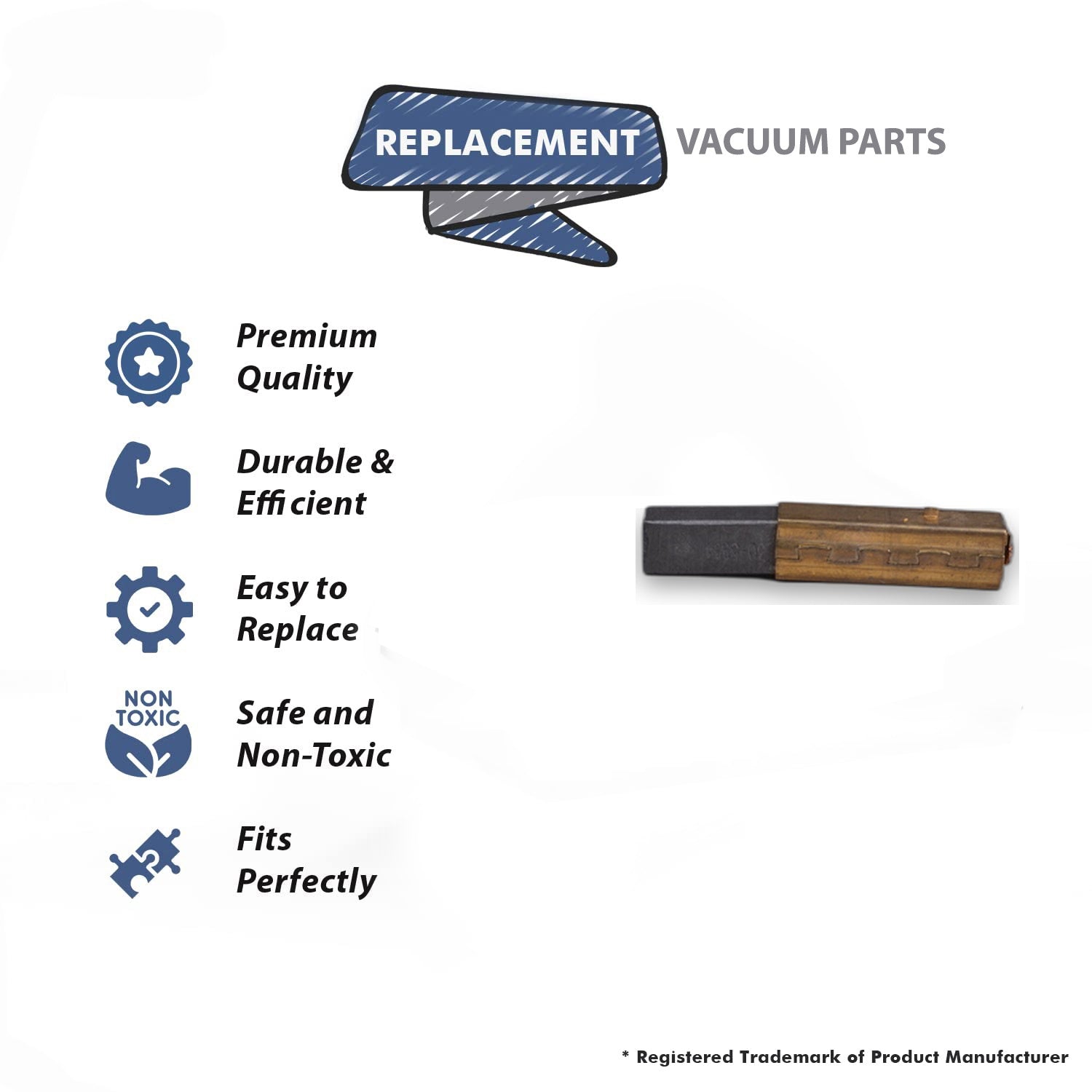 Topvacuumparts Replacement Part For Ametek Vacuum Carbon Brush Fits 119433 Motor Model # compare to part 33490-9