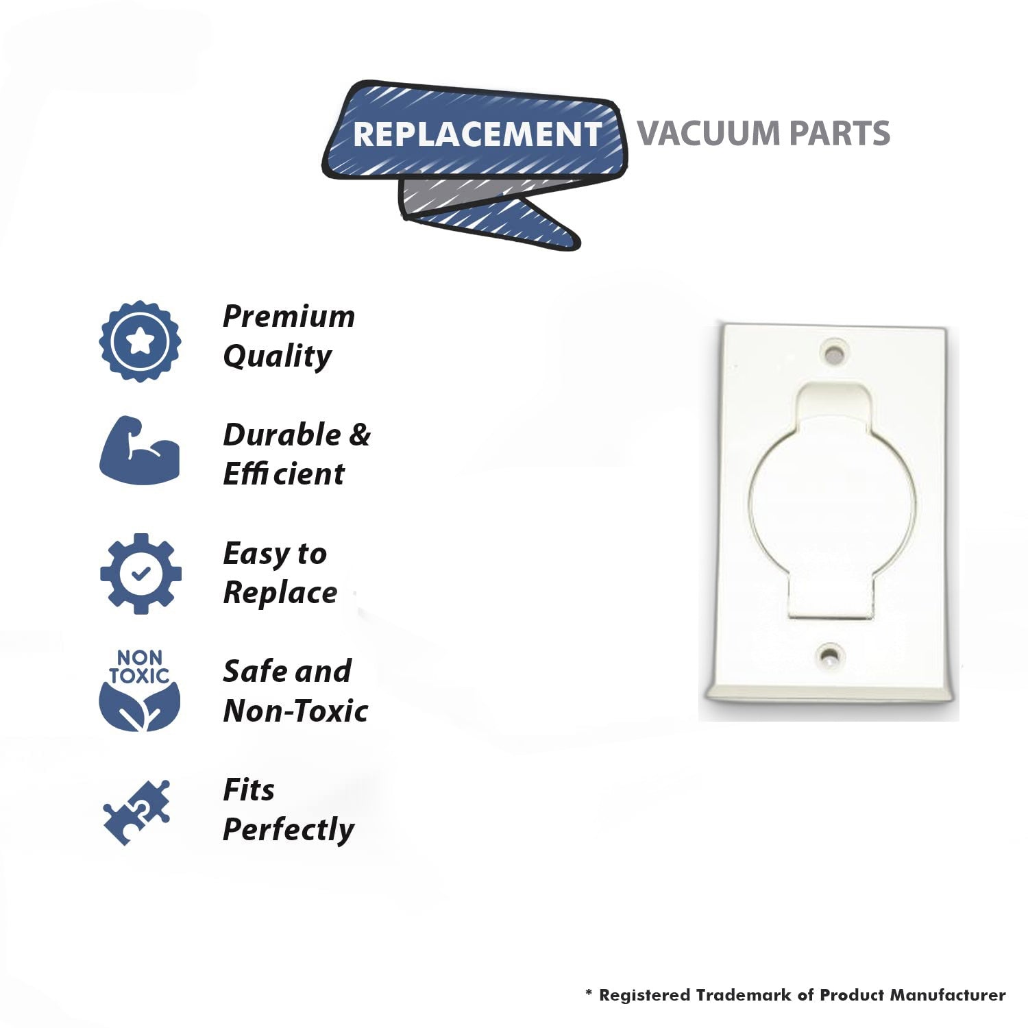 Topvacuumparts Replacement Part For Canplas-Hayden Vacuum Cleaner Almond Round Inlet Valve # compare to part 791500ANL