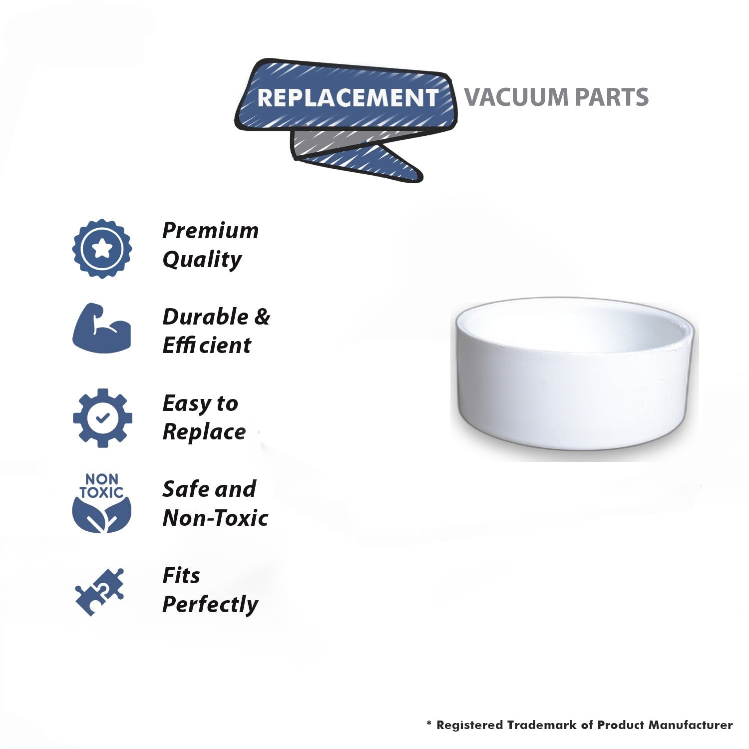 Topvacuumparts Replacement Part For Canplas-Hayden Central Vac Vacuum Cleaner White Plastic Fitting Cap # compare to part 765547W
