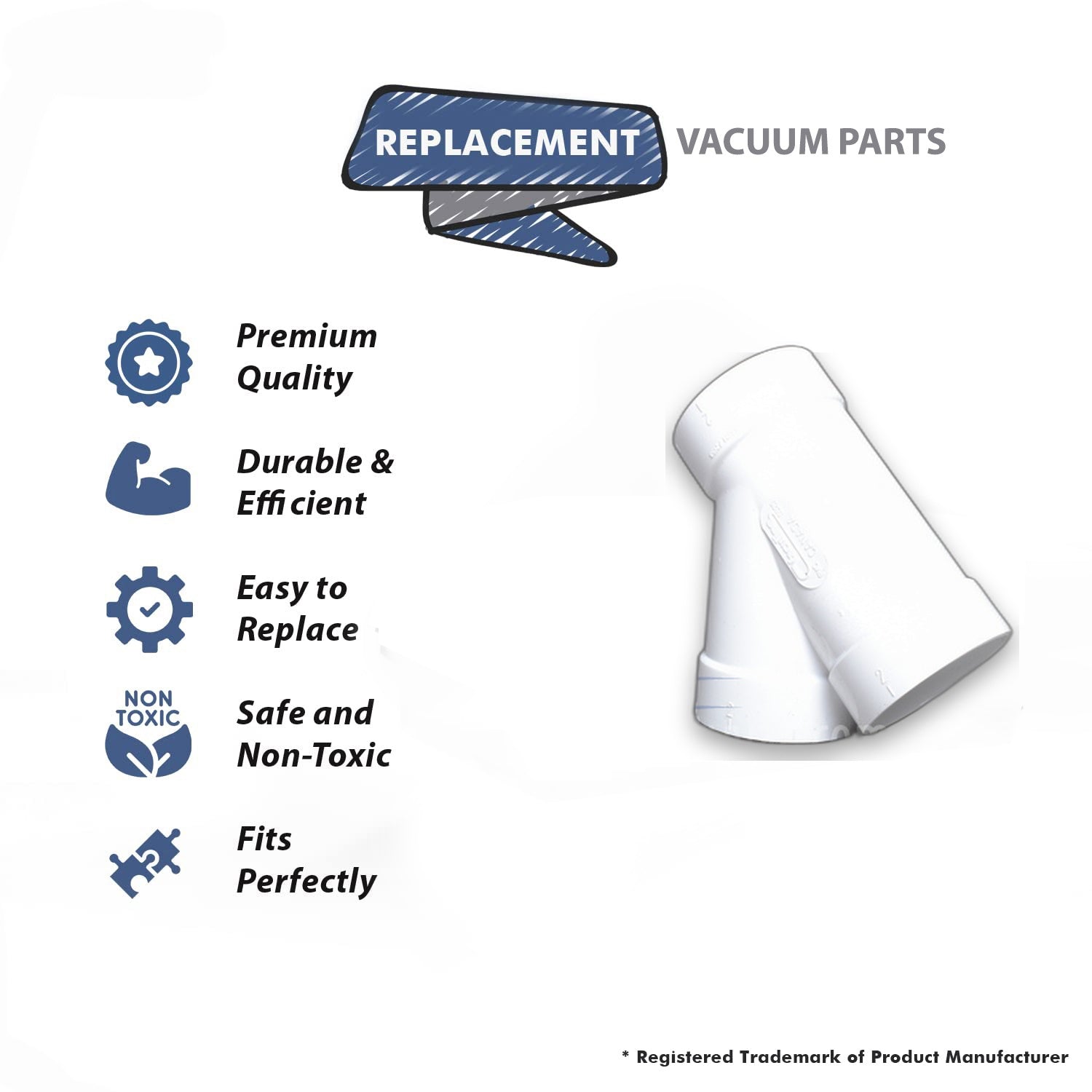 Topvacuumparts Replacement Part For Canplas-Hayden - Central Vacuum Cleaner 45° WYE Fitting # compare to part 765525W