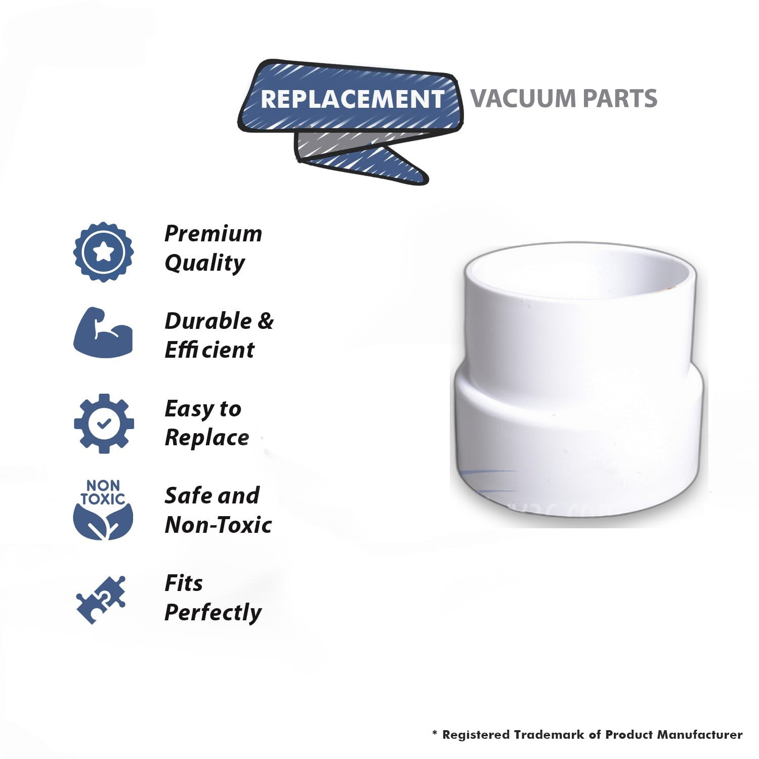 Topvacuumparts Replacement Part For Canplas - Hayden - Pipe ADAPTERS CV Pipe 2''-1 13/16'' # compare to part 762015