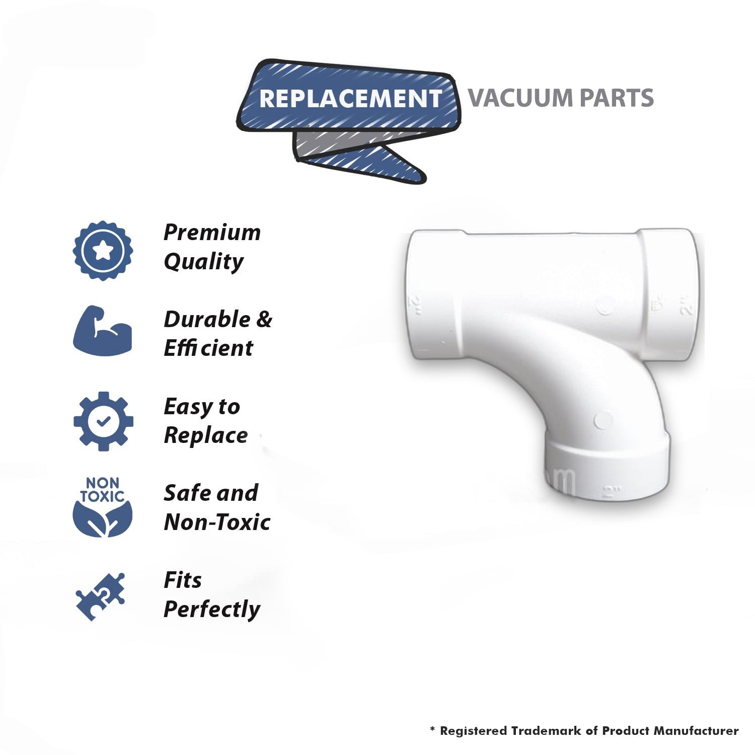 Topvacuumparts Replacement Part For Canplas - Hayden - Vacuum Cleaner 90° Sweep Tee Vaculine Elbow # compare to part 765501W