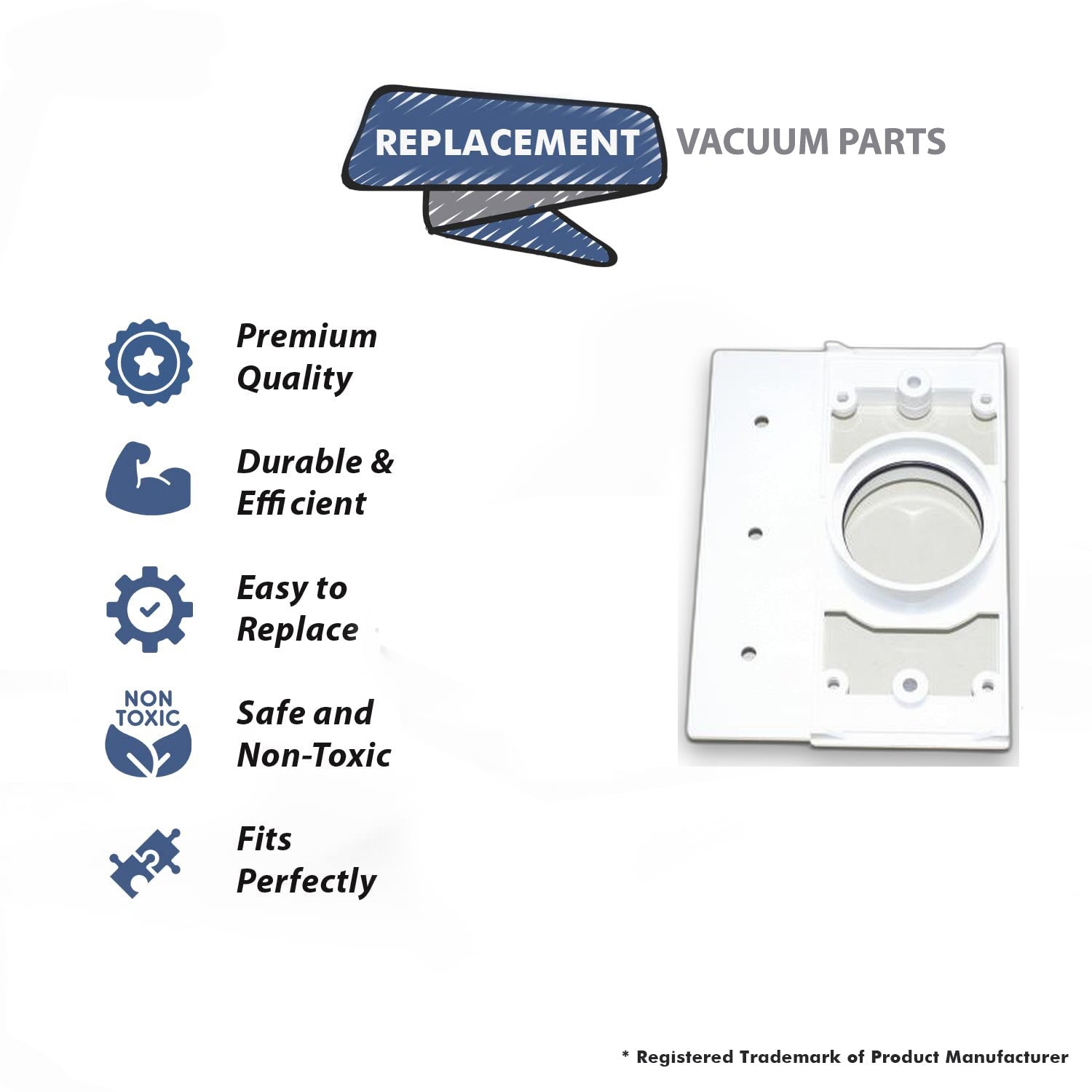 Topvacuumparts Replacement Part For Canplas-Hayden - Central Vacuum Cleaner 3 Way Mounting Plate Finished # compare to part 791041W