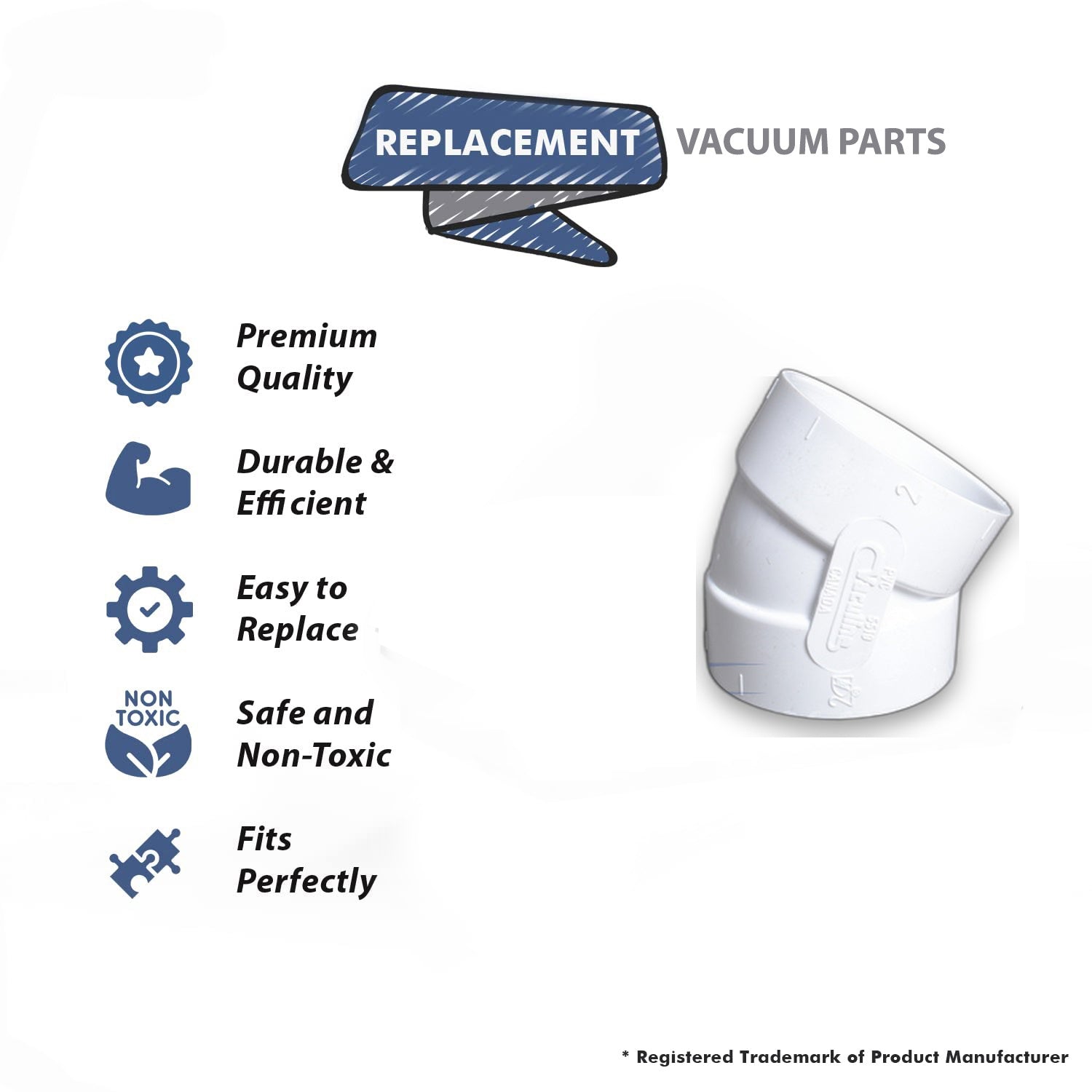 Topvacuumparts Replacement Part For Canplas - Hayden - 30° ELL for 2 INCH TUBING # compare to part 765519W