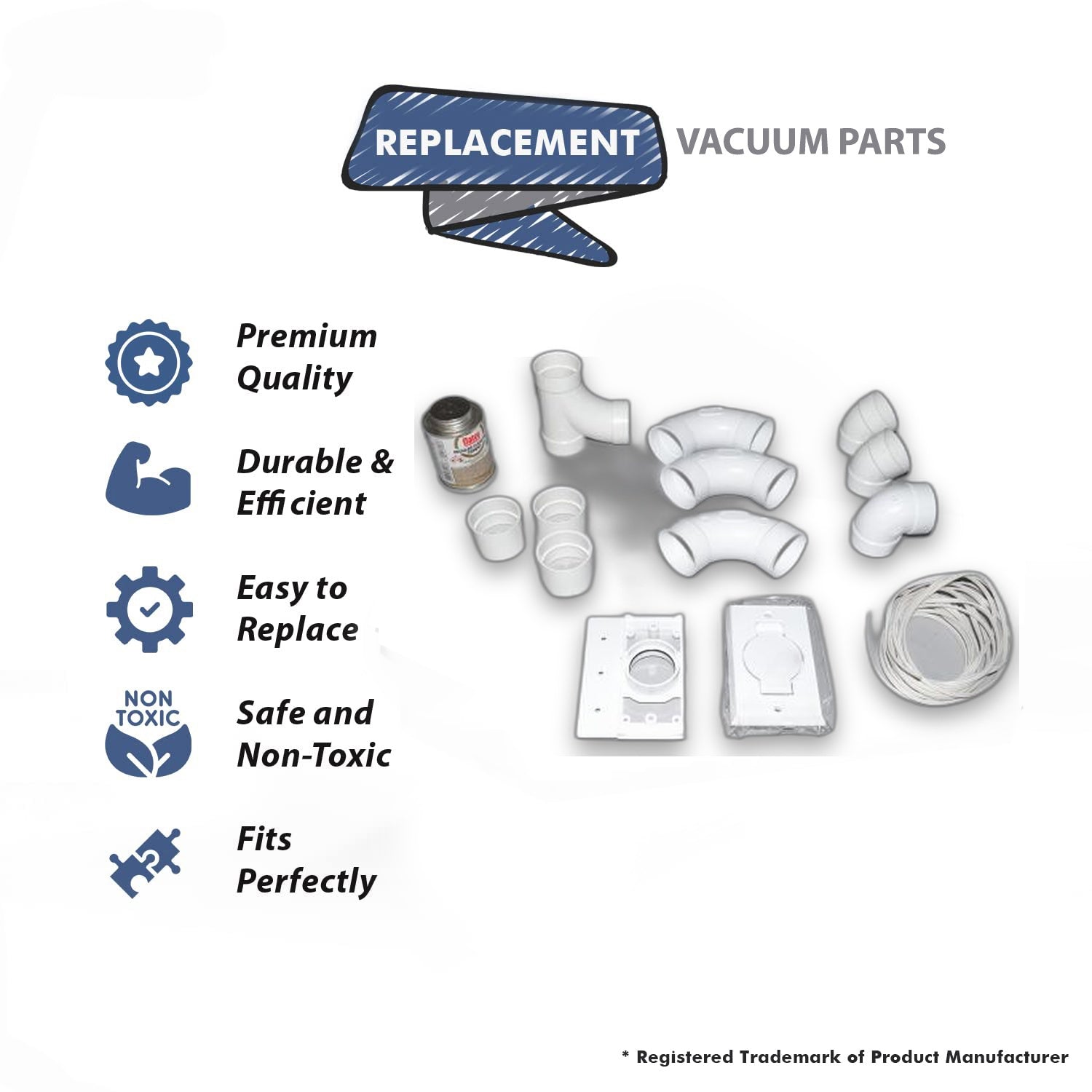 Topvacuumparts Replacement Part For Built-in Central Vac Inlet Installation Kits # compare to part 06-0685-02
