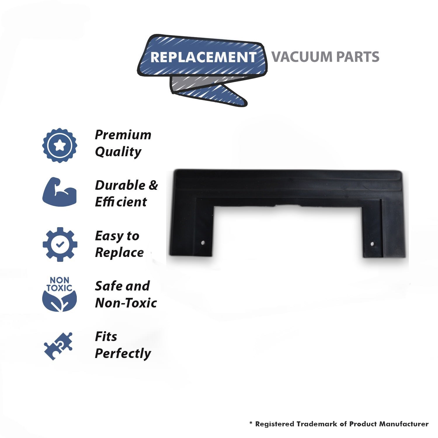 Topvacuumparts Replacement Part For Canplas-Hayden Vac U Sweep Vacuum Cleaner Black Trim Plate # compare to part 845601BLK