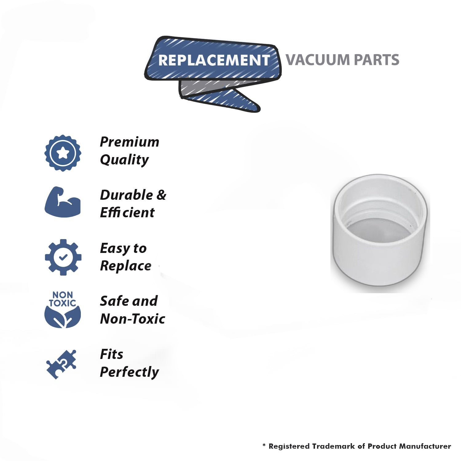 Topvacuumparts Replacement Part For Built-In Canplas - Hayden  Vacuum Cleaner White Vaculine Stop Coupling Fitting # compare to part 765529W