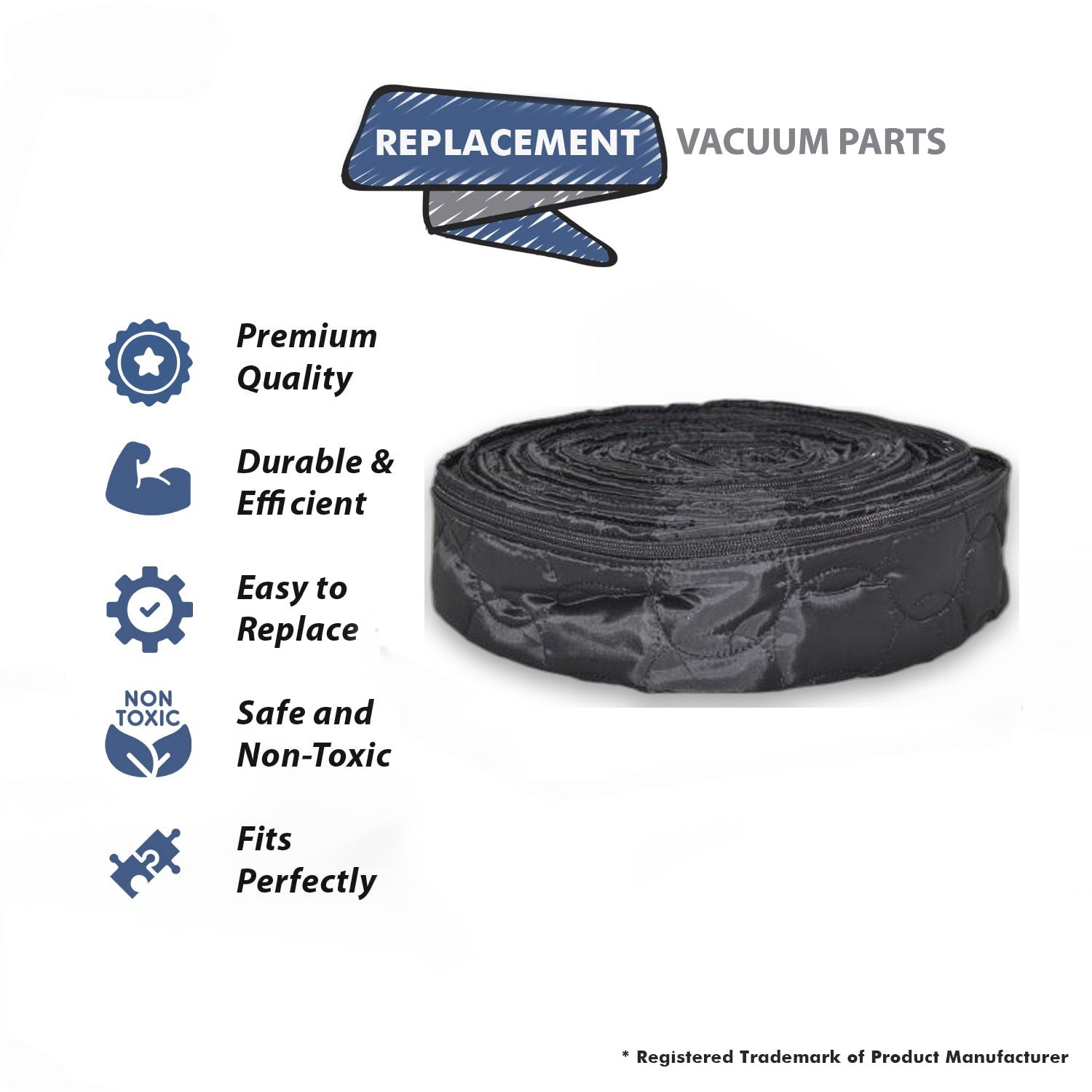 Topvacuumparts Replacement Part For Fit All Central Vacuum Cleaner 35Ft,Brown Hose Sock with Padded Zipper # compare to part 06-1017-03