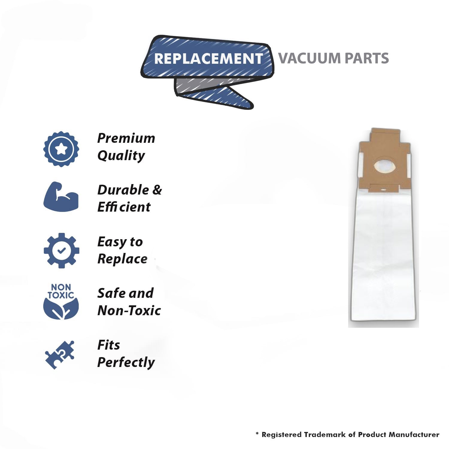 Topvacuumparts Replacement For Nutone 12 Vacuum Bags to fit VX3916 Type Central Vacuum Bags, 6 Gallons for  VX550 VX1000, VX475, VX3916# NUR-1410
