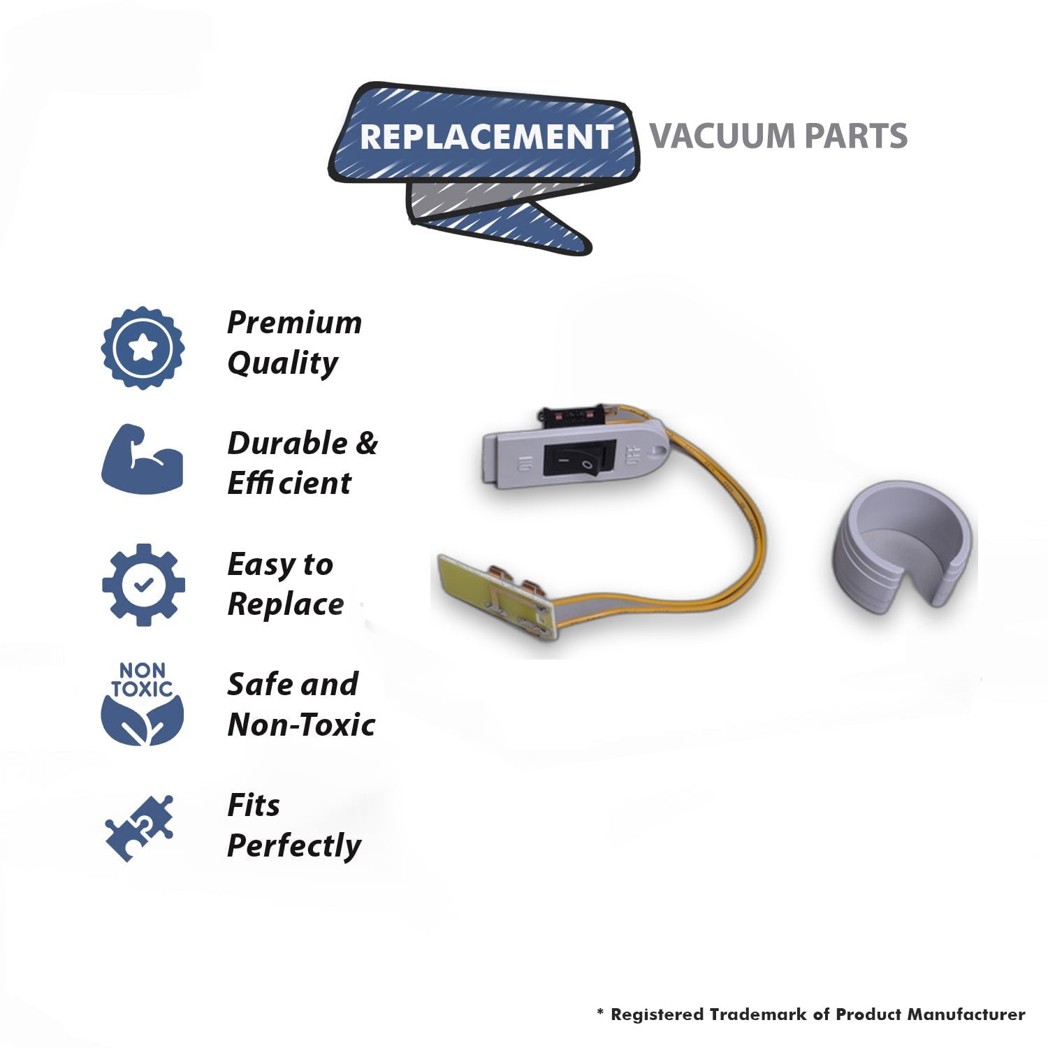 Topvacuumparts Replacement Part For Built In Vacuum Low Voltage Hose Switch # compare to part SH130EFHR02