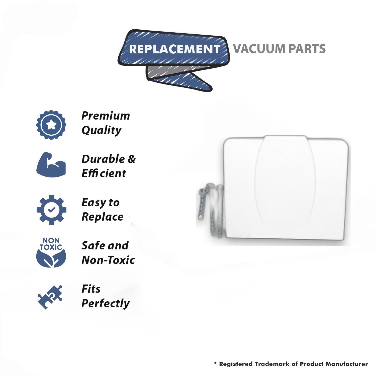 Topvacuumparts White Square Face Plate Replacement Part For Nutone Central Vacuum Cleaner (2 Unit) # compare to part 360W