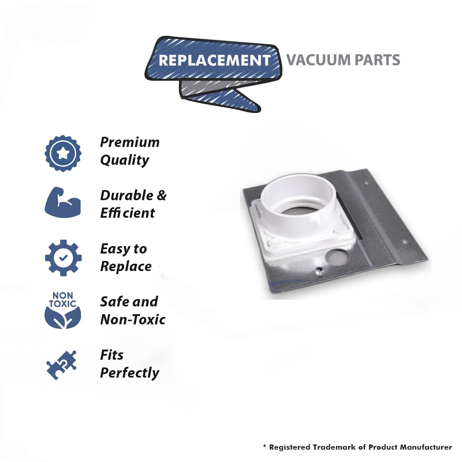 Topvacuumparts Replacement Part For Nutone, 4 Inlet Mounting Plate Fits 330 Inlet # compare to part CF329