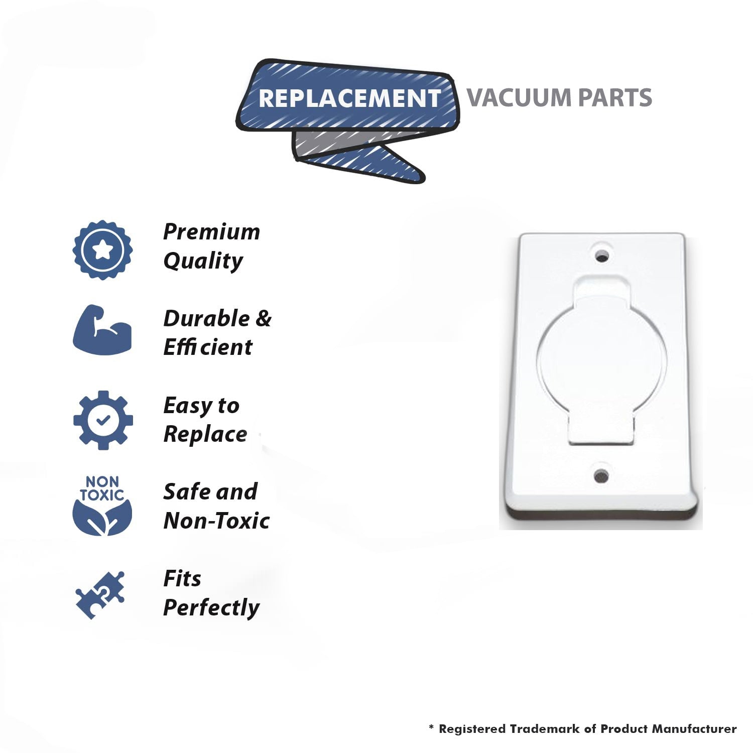 Topvacuumparts Replacement Part For plastiflex Vacuum Cleaner White Plastic Round Door Inlet Valve with Screw # compare to part SV8016
