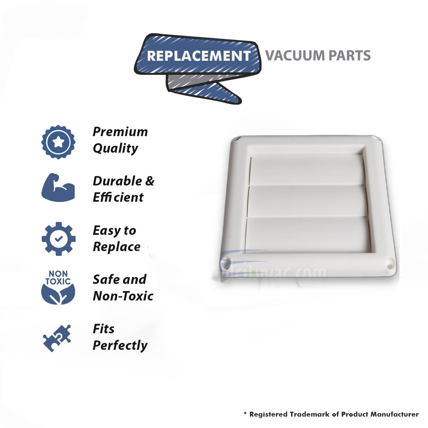 Topvacuumparts Replacement Part For Canplas-Hayden Central Vacuum Vented Type, Vaculine Exhaust Vent # compare to part 765540W