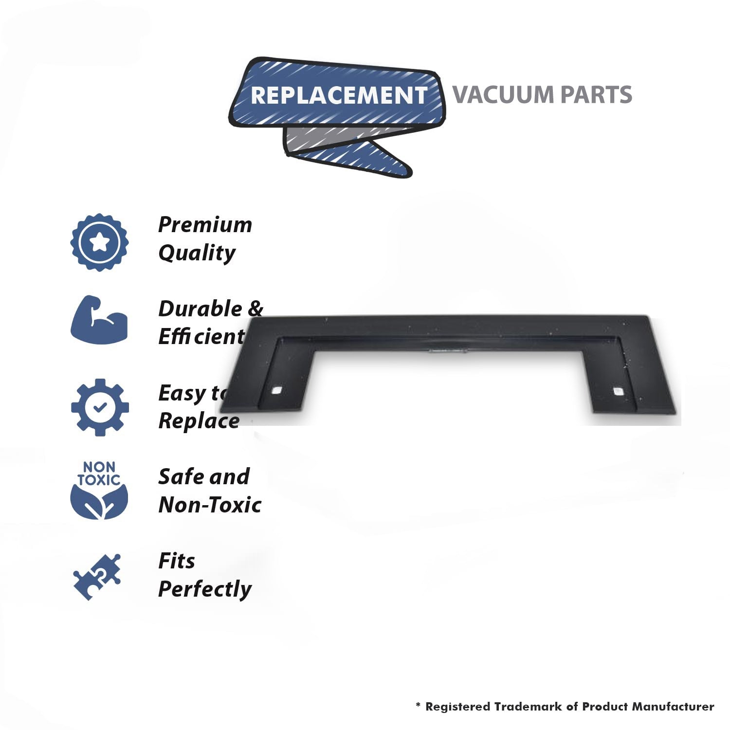 Topvacuumparts Replacement Part For Built-In Vaccum Cleaner BI-9257-1 Valve Trim Black Plate # compare to part 845621BLK