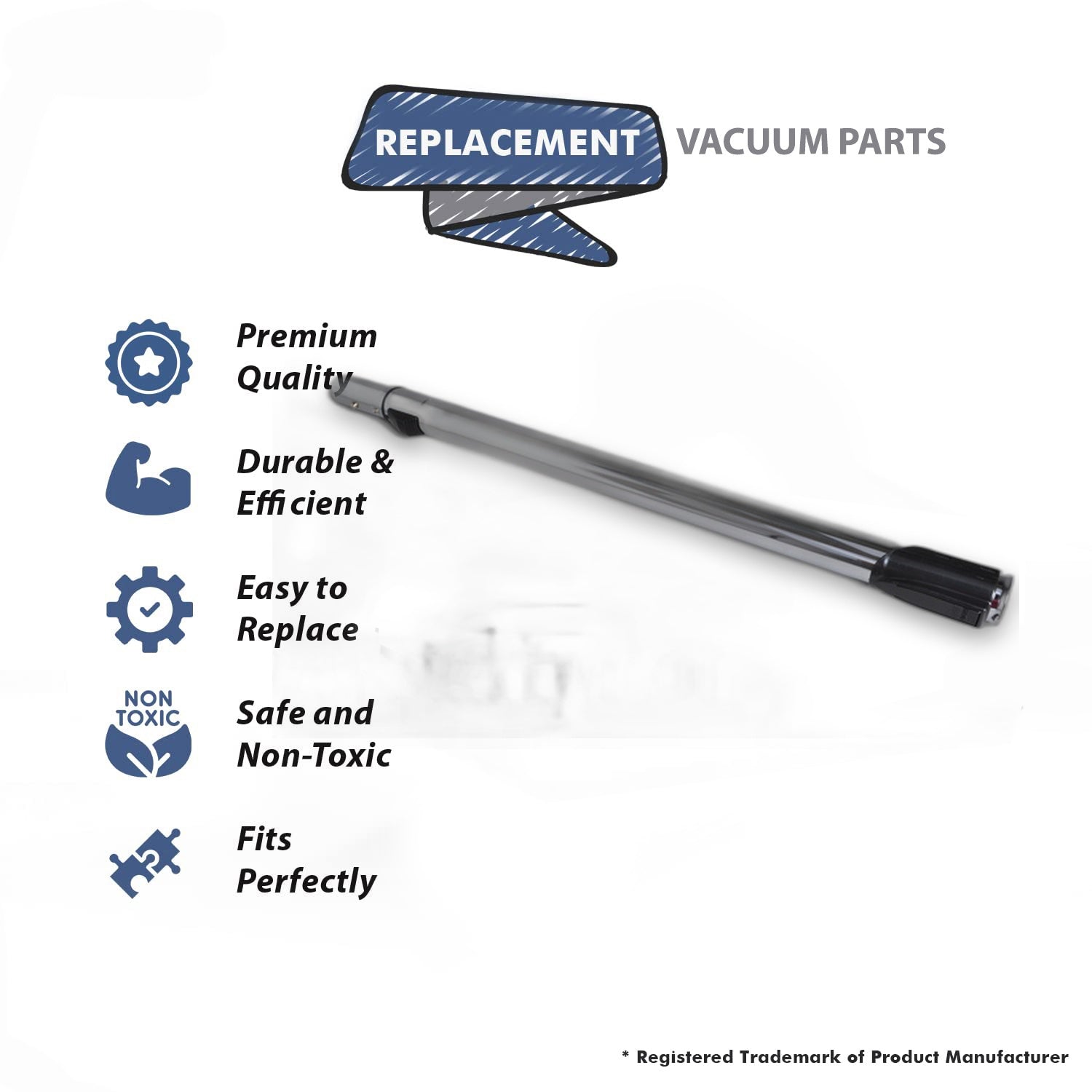 Topvacuumparts Replacement Part For Cen-tec Vacuum Cleaner Telescopic Chrome Button Lock Both Ends Wand # compare to part 36027