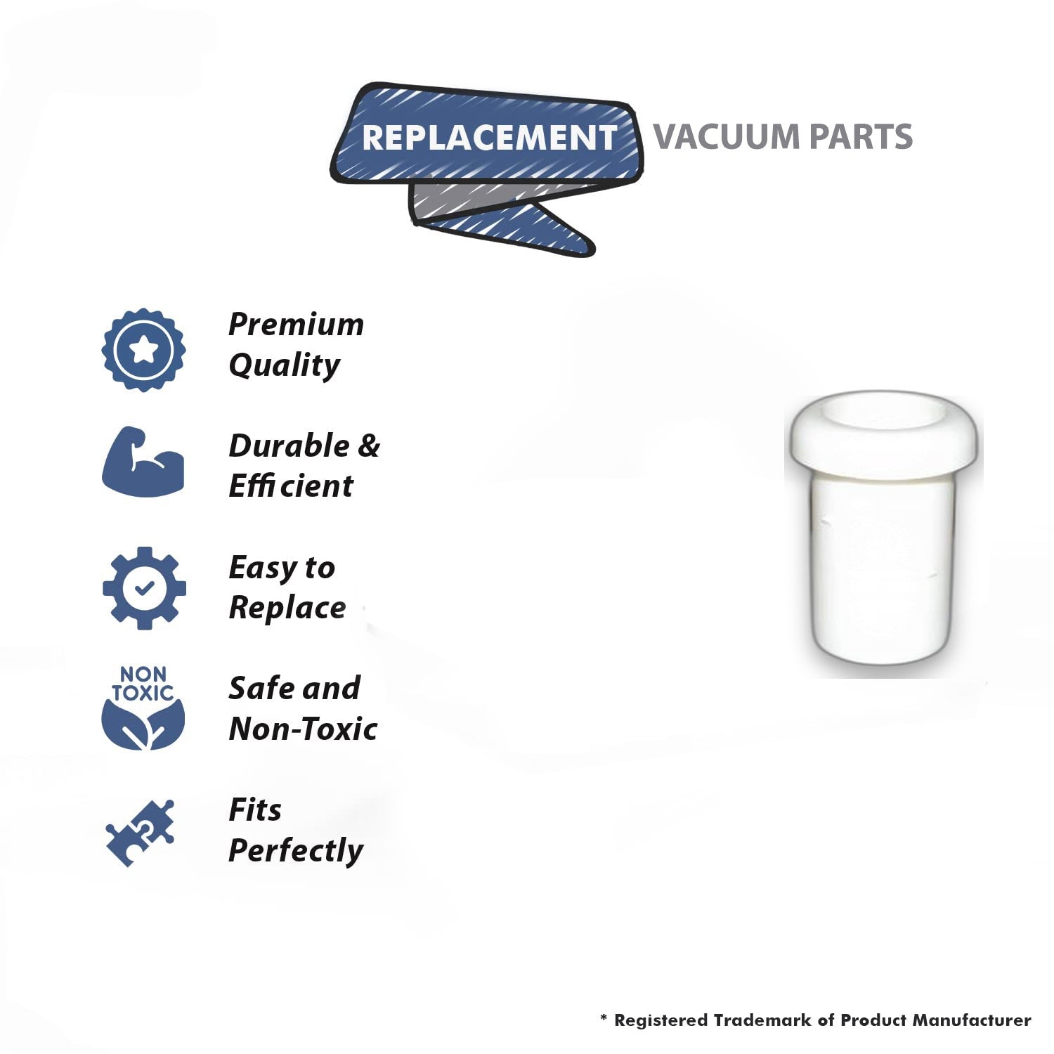 Topvacuumparts Replacement Part For Hide-a-Hose Central Vac Vacuum Cleaner Rapid Flex Hose White End Cap # compare to part HS202203