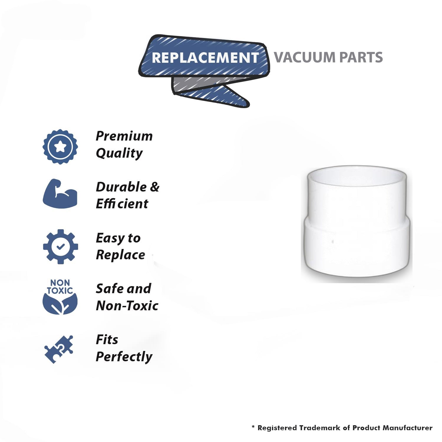 Topvacuumparts Replacement Part For Hide-A-Hose central vacuum Cleaner Hose Stop Reducer Rough # compare to part HS5000R-R
