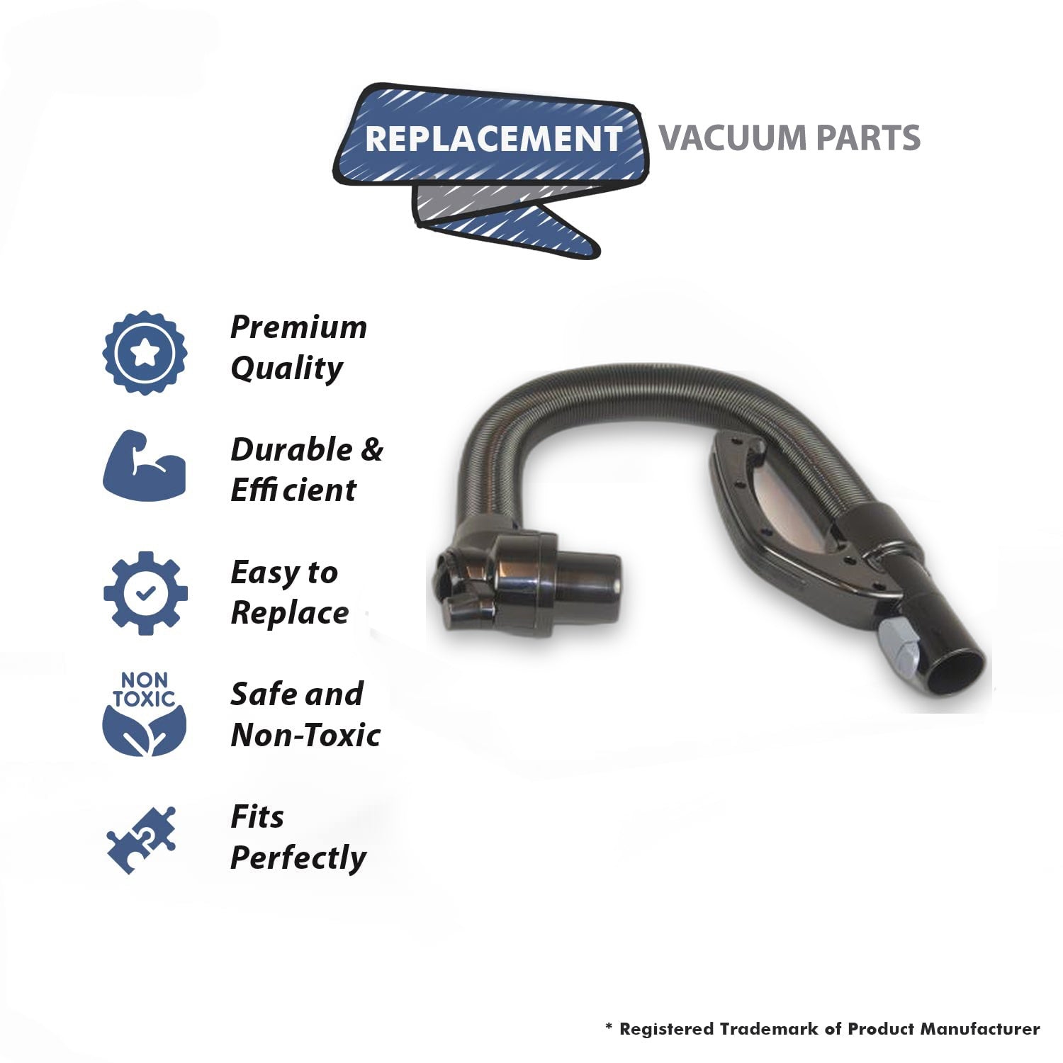 Topvacuumparts Replacement Part For Fuller Brush FB-14PW Upright Vacuum Cleaner Hose with Grip # compare to part CMQO-HOSE