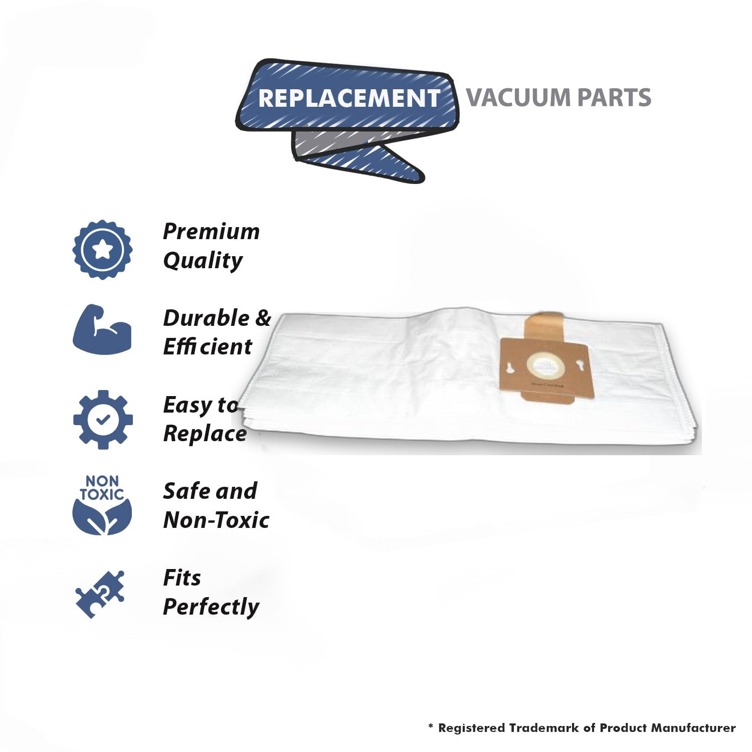 Topvacuumparts Replacement Part For Carpet Pro CPULW Vacuum Cleaner Paper Bags 6PK # Compare To Part CPLW H6