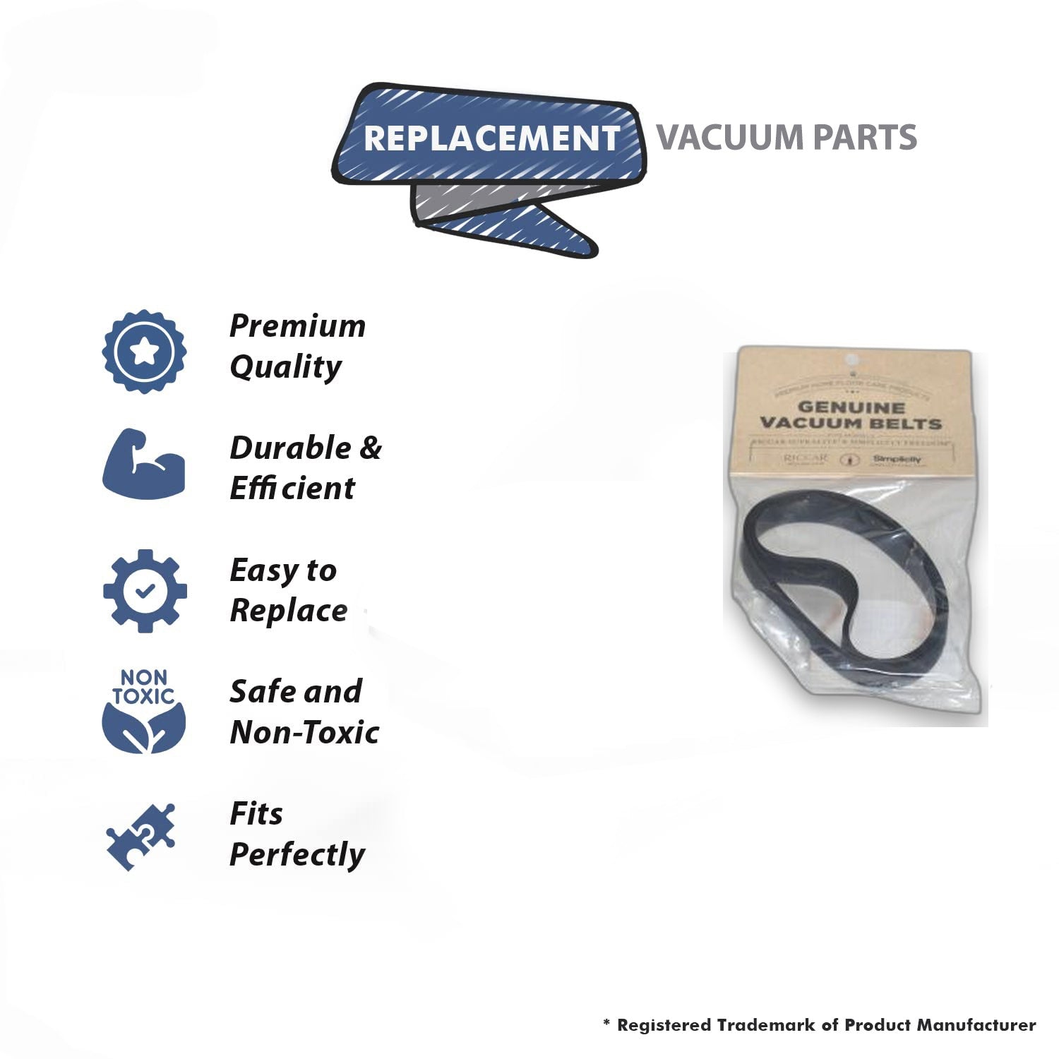 Topvacuumparts Replacement Part for Fuller Brush Speedy Maid Upright Vacuum Cleaner 2pk Belts # Compare to Part ULW B2