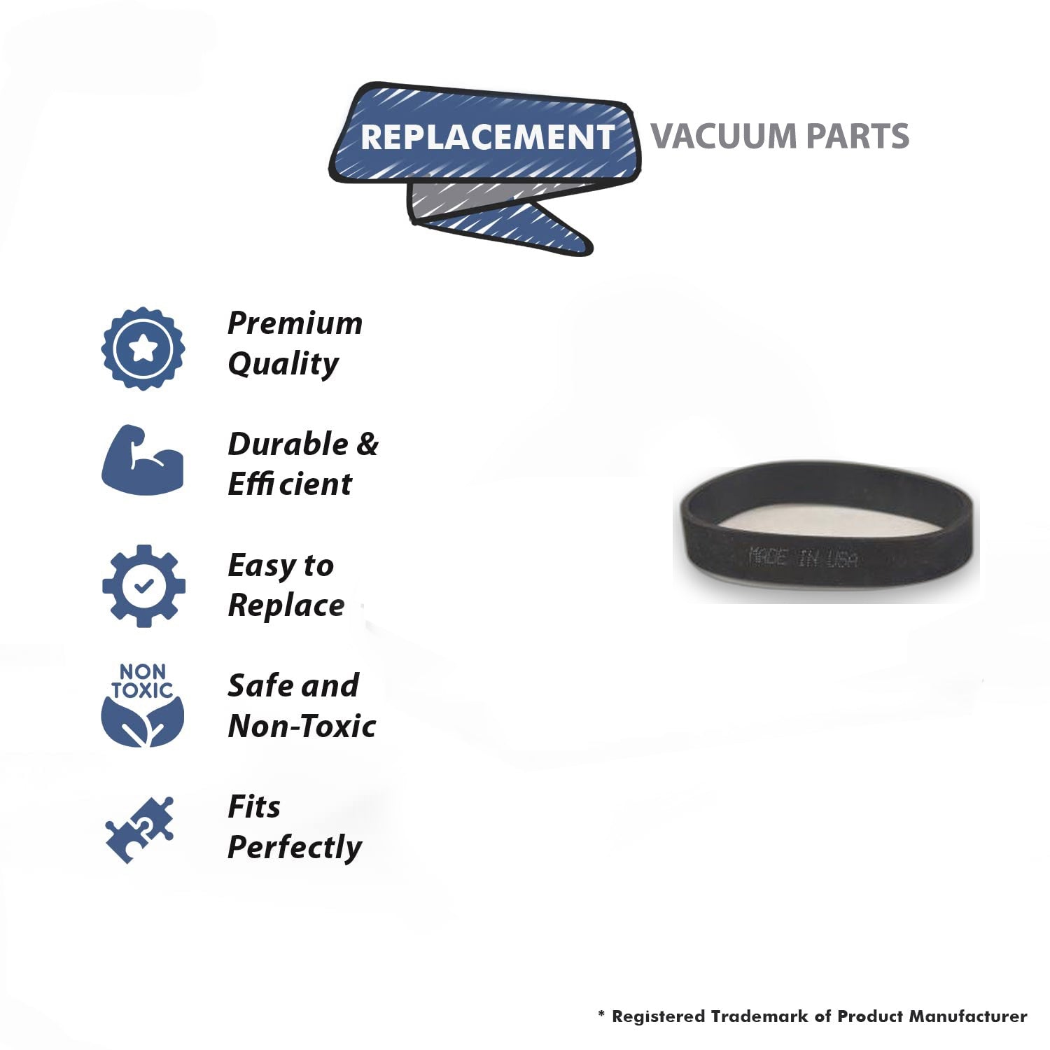 Topvacuumparts Replacement Part For Fuller Brush B014 0814B, FB SM Lightweight Upright Vacuum Flat Belt # Compare to Part B014 0814B