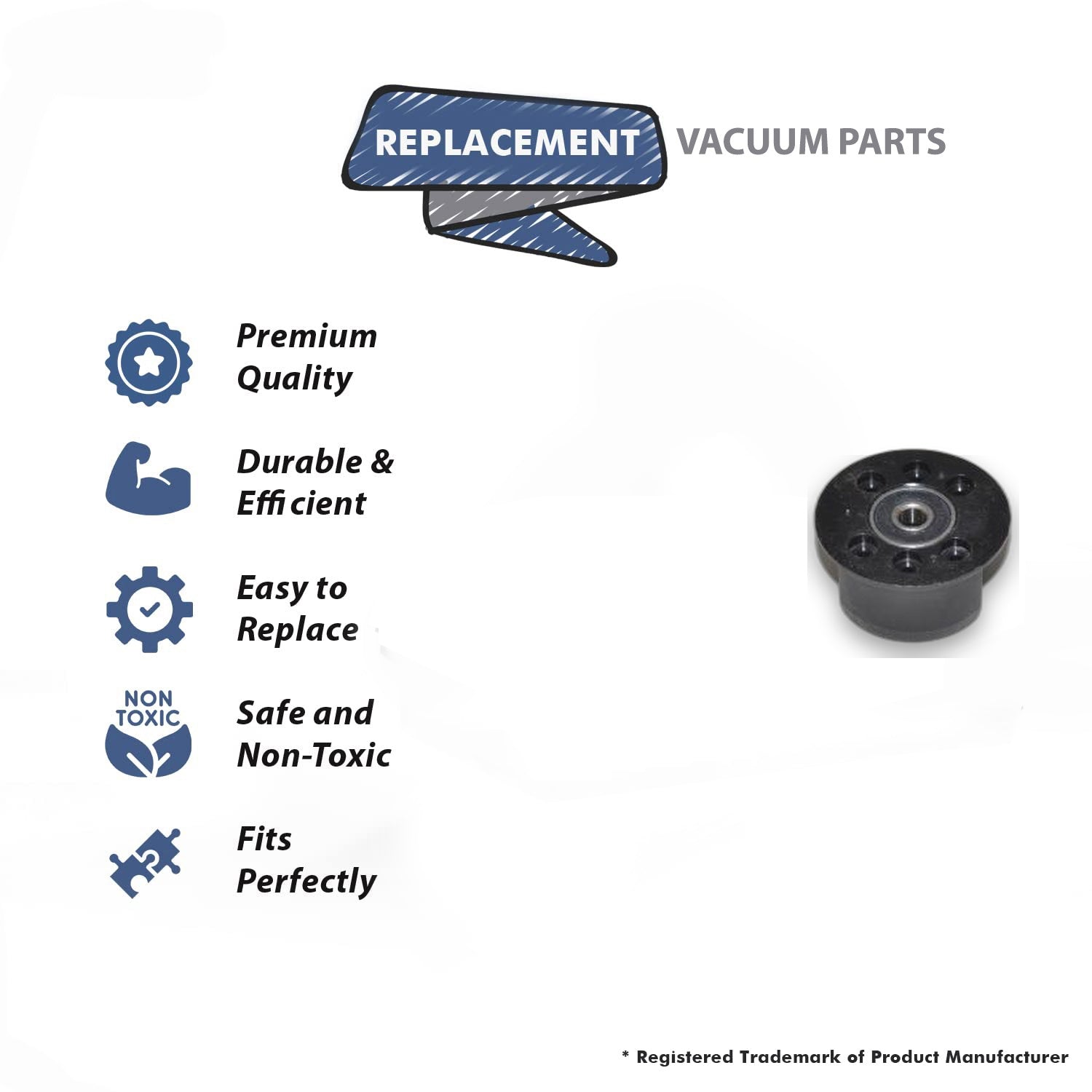 Topvacuumparts Replacement Part For Fuller Brush FBP-14PW Upright Vacuum Cleaner Bearing End Holder # compare to part C012-1500