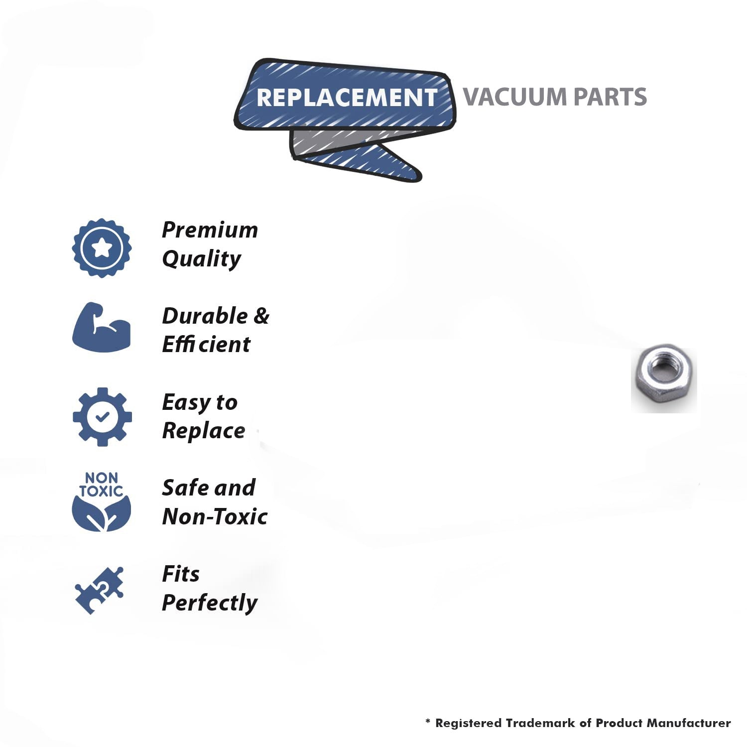 Topvacuumparts Replacement Part For Carpet Pro CPU Series Vacuum Cleaner L Nut Bolt # compare to part A732-4300