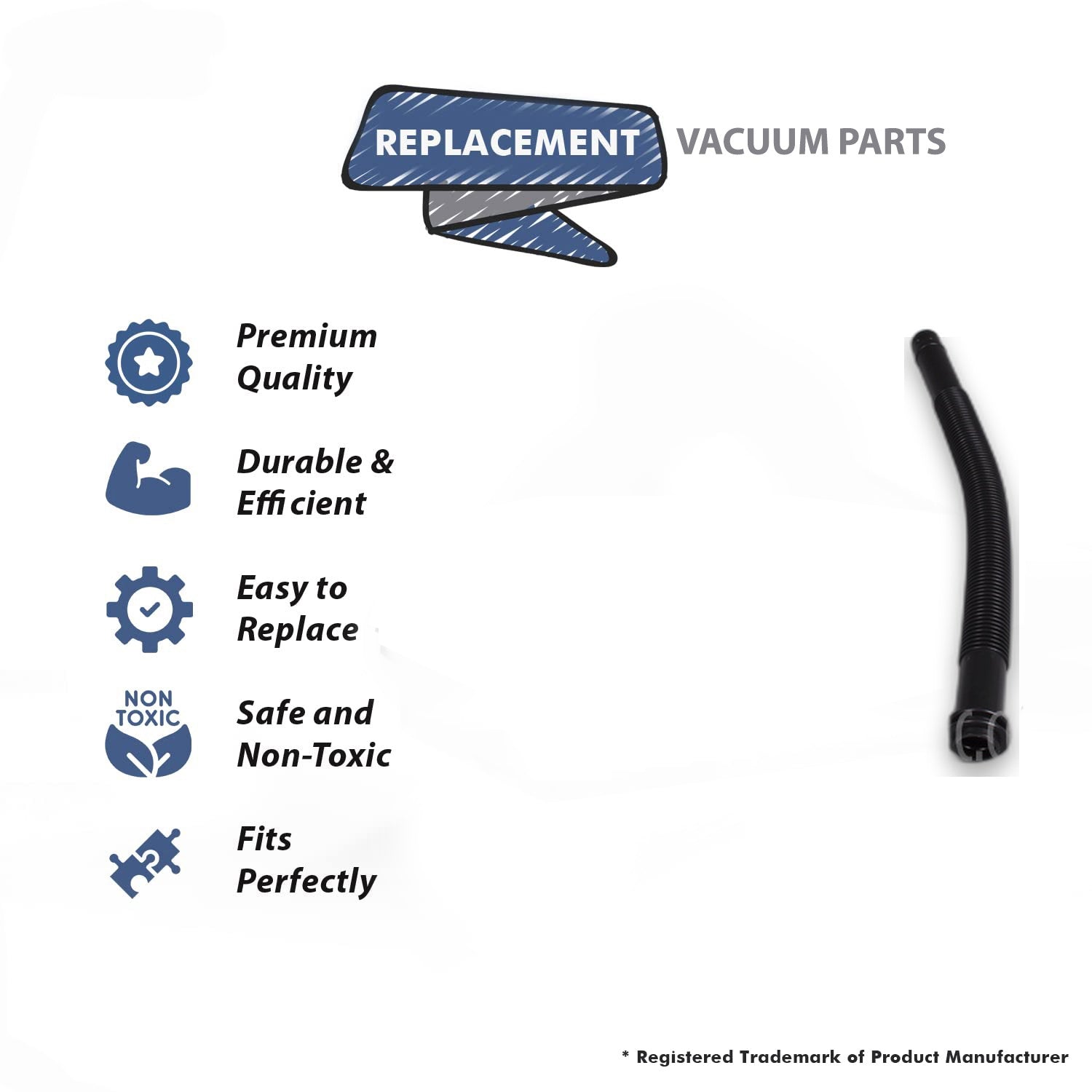 Topvacuumparts Replacement Part For Carpet Pro Replecement for CPU1 Vacuum Cleaner Dirt Intake Hose # compare to part C44-E