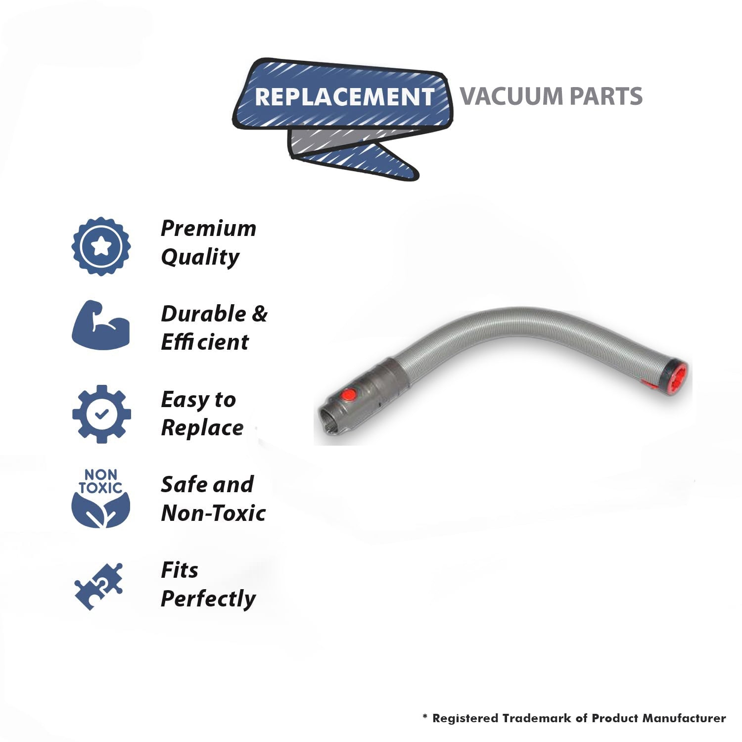 Topvacuumparts Replacement Part For Dyson DC40, DC41 Bagless Upright Vacuum Cleaner Hose Assembly # compare to part 10-1124-07