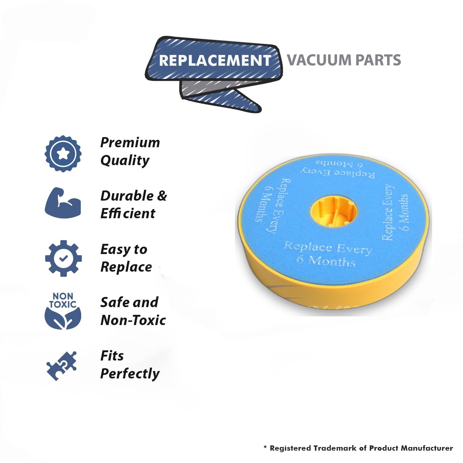 Topvacuumparts Replacement Part For Dyson TVP DC08, DC14, DC15 Vacuum Cleaner Washable Pre Motor Filter // F993