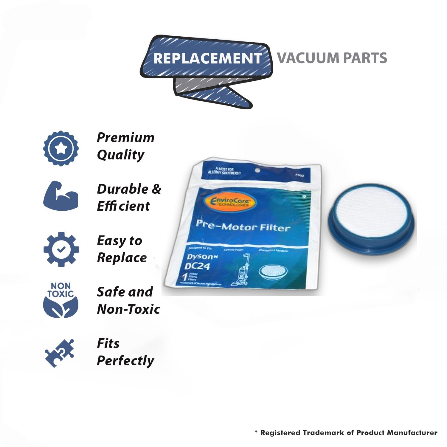 Topvacuumparts Replacement Part for Dyson DC24 Odor Neutralizing HEPA Filter # Compare To Part 992